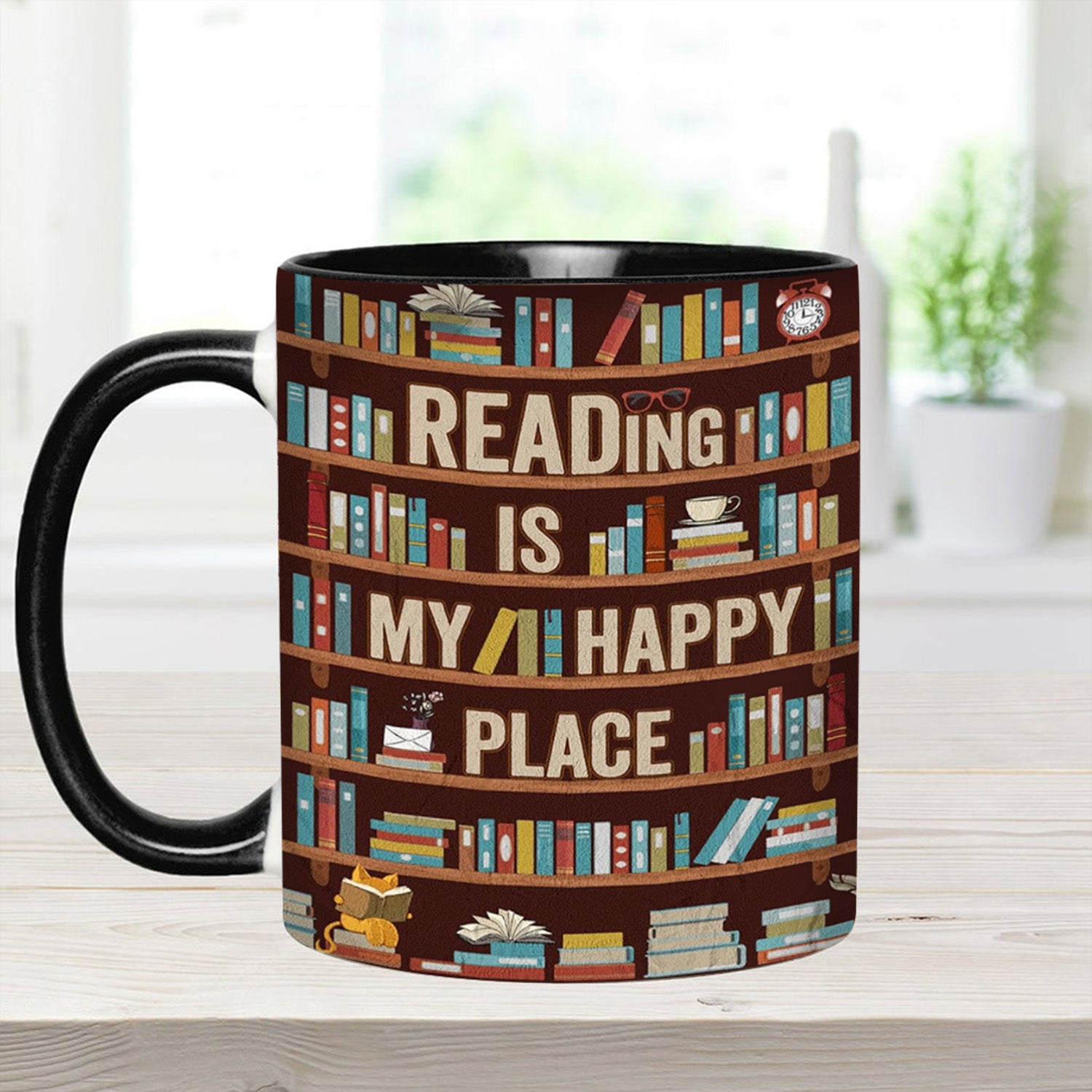 Book Accent Mug Reading Is My happy Place Gift Ideas For Mother - Image 13