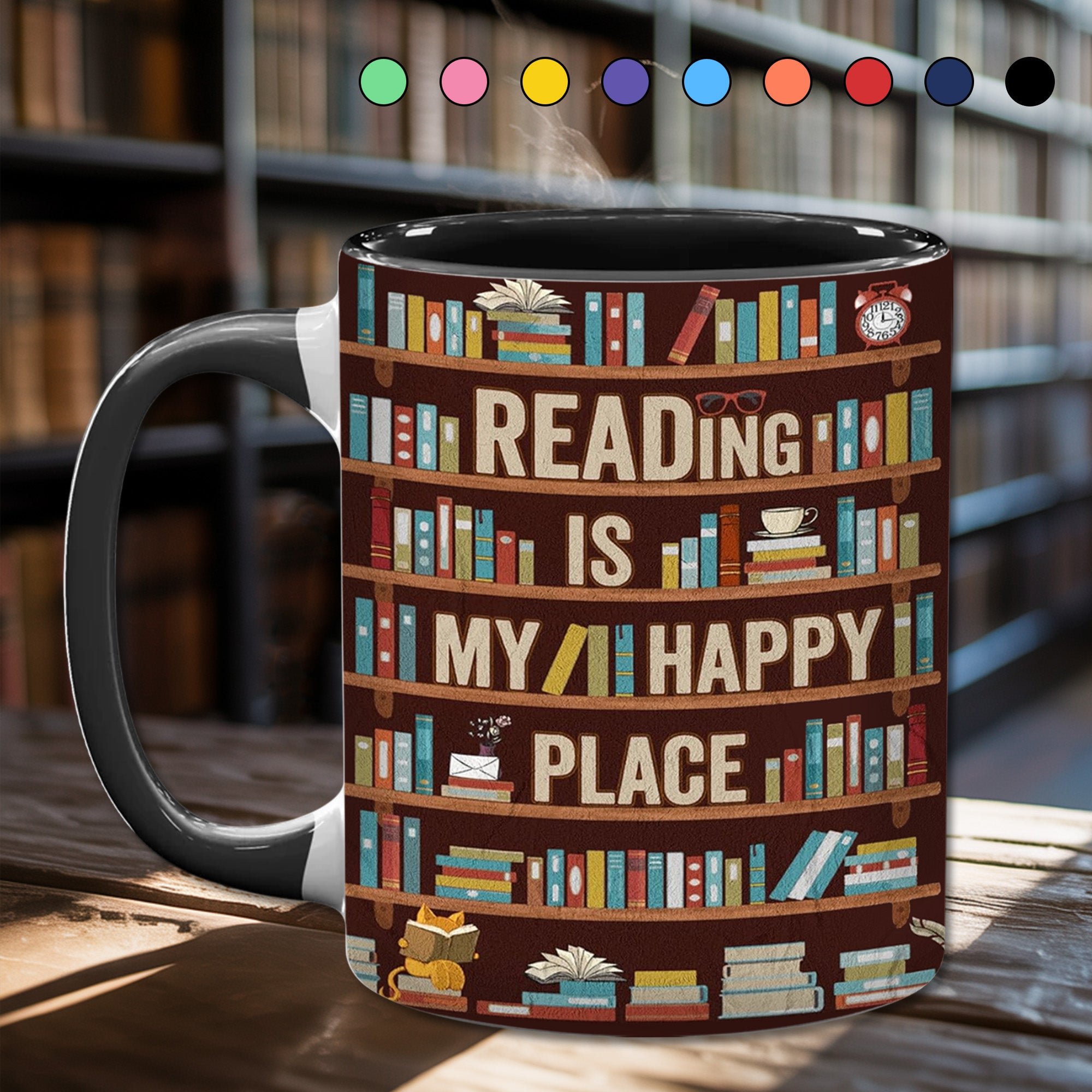Book Accent Mug Reading Is My happy Place Gift Ideas For Mother