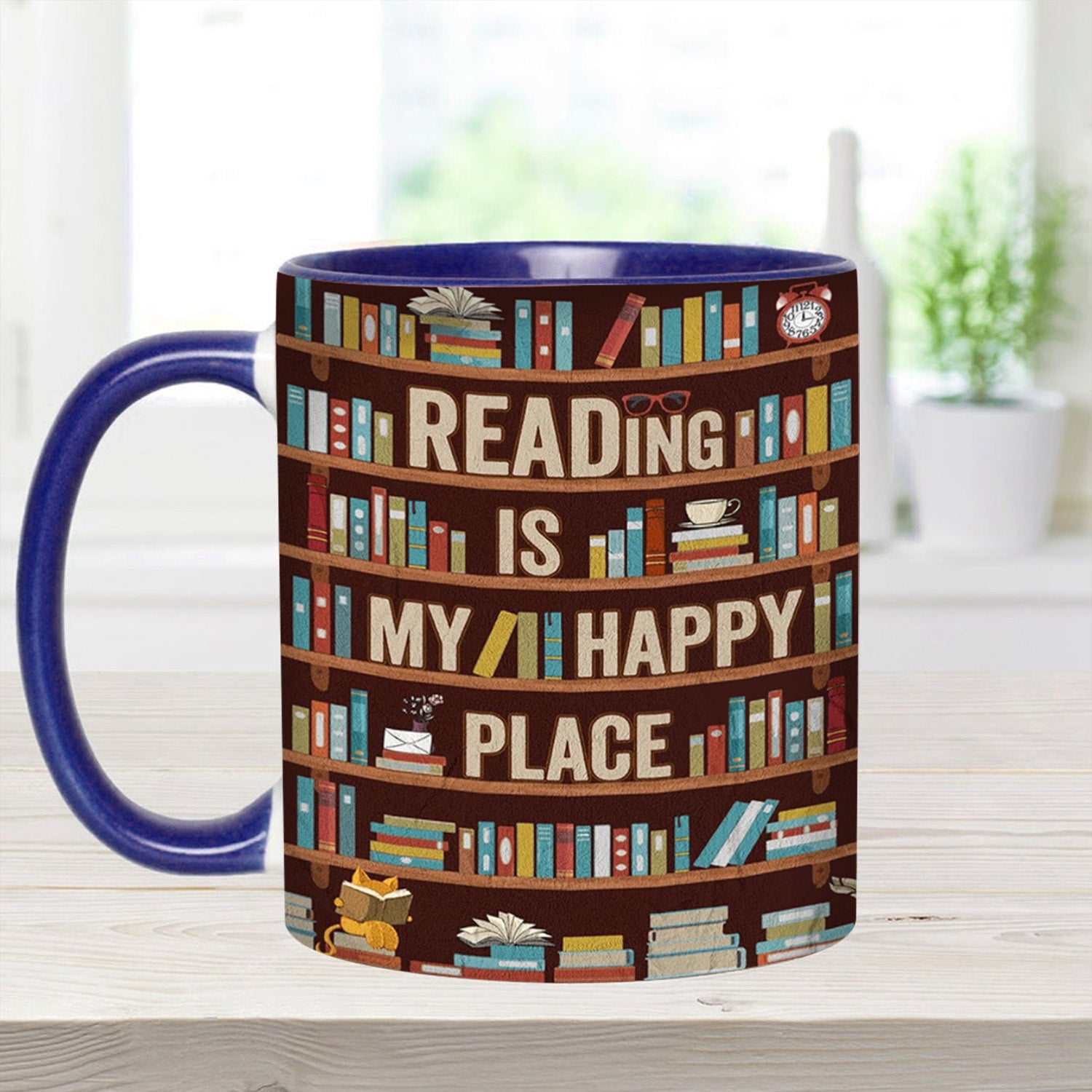 Book Accent Mug Reading Is My happy Place Gift Ideas For Mother - Image 9