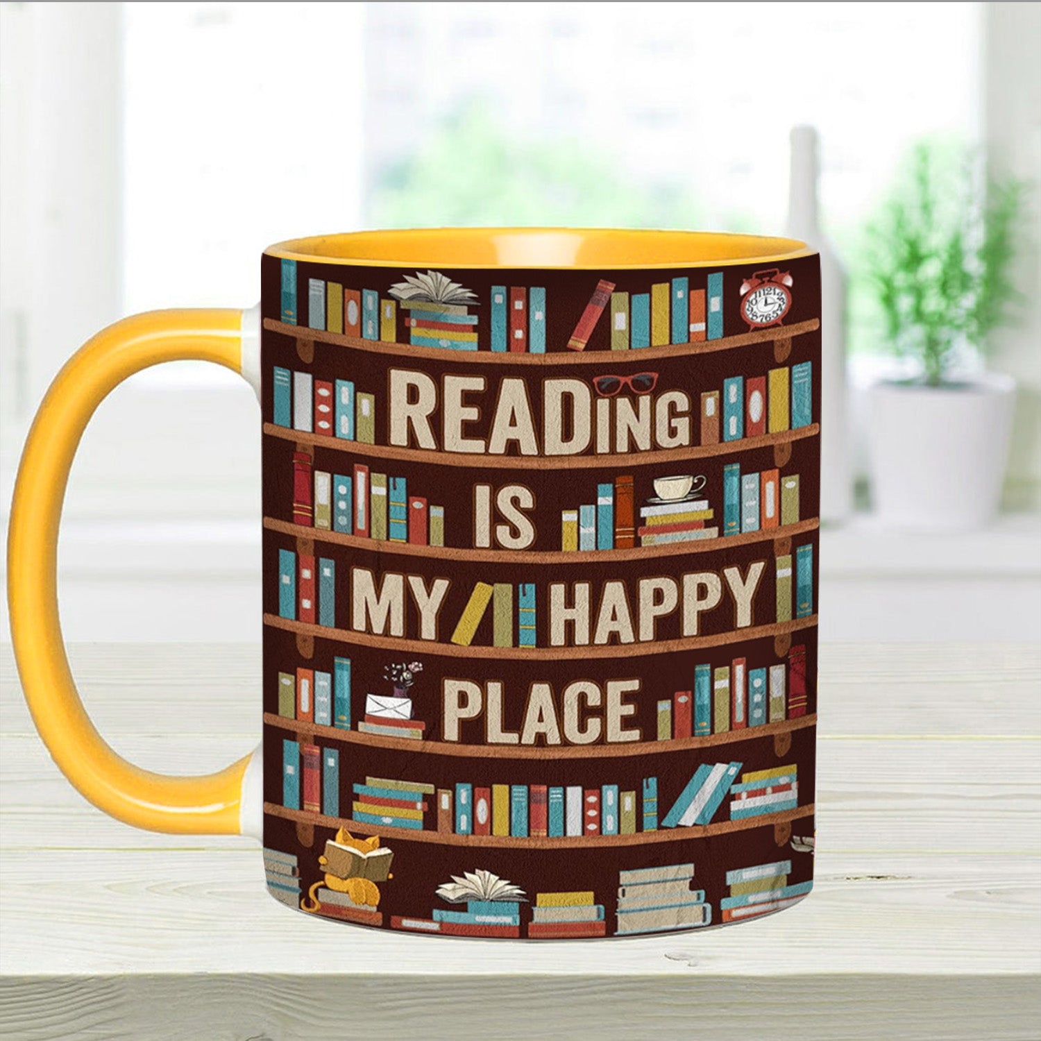 Book Accent Mug Reading Is My happy Place Gift Ideas For Mother - Image 6