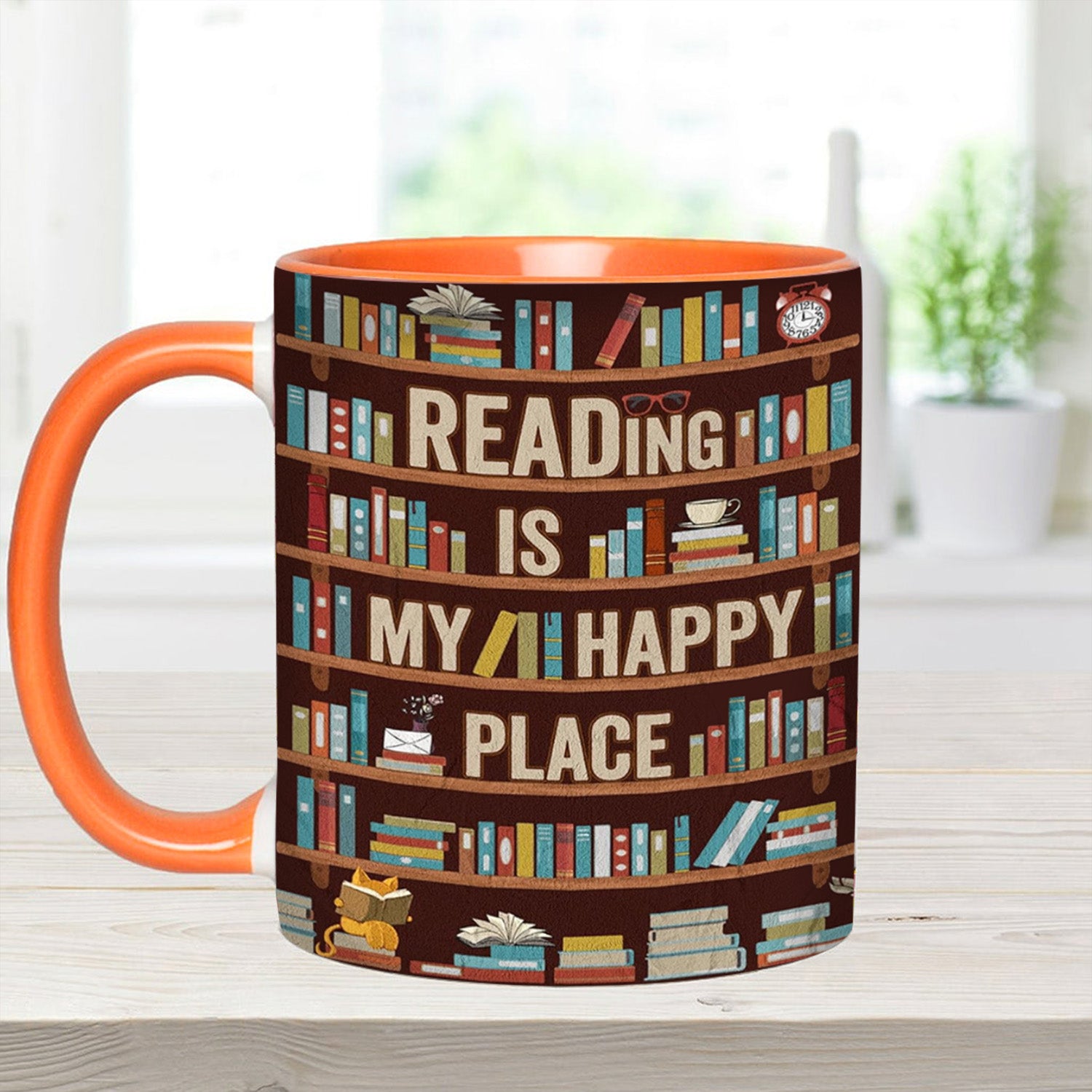 Book Accent Mug Reading Is My happy Place Gift Ideas For Mother - Image 8