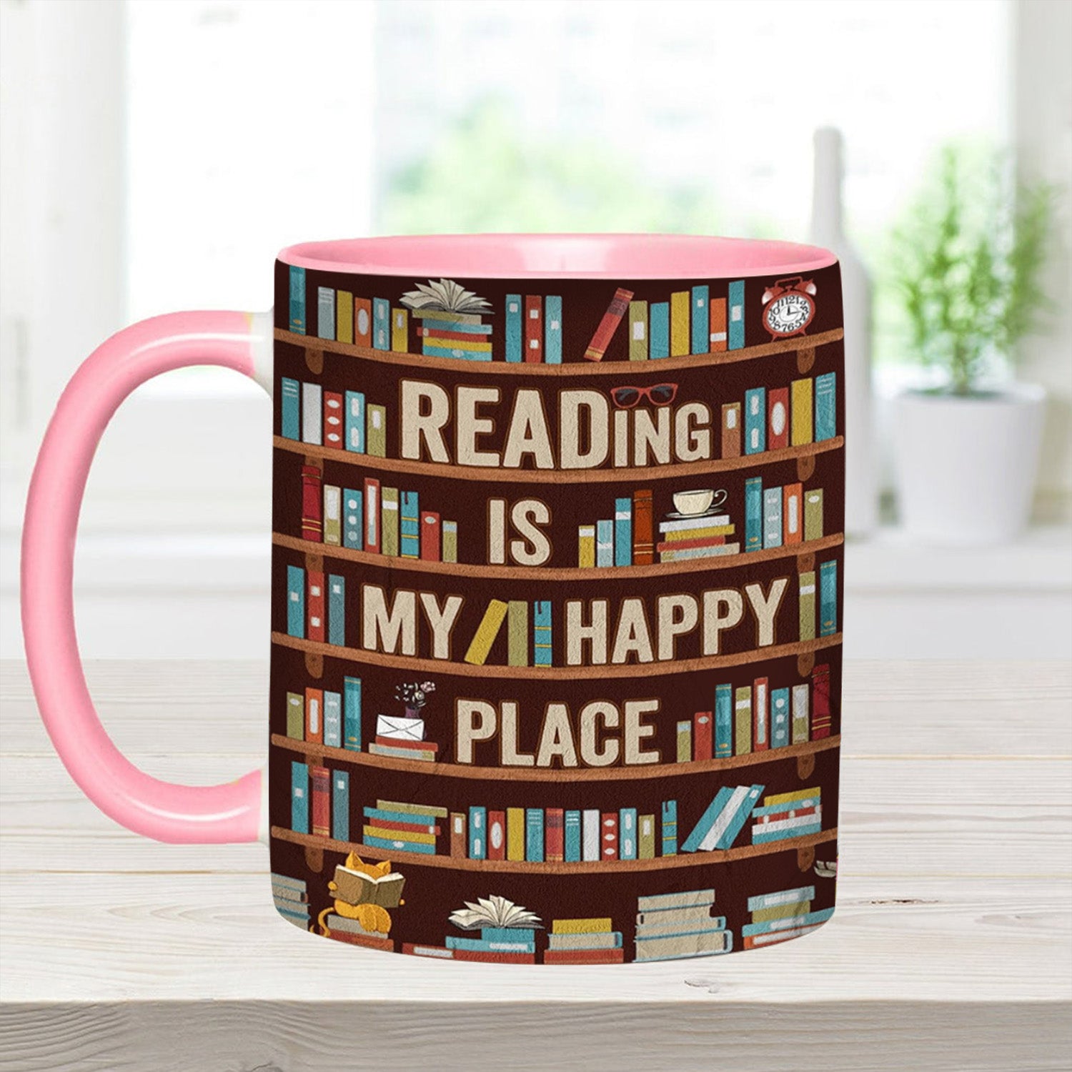Book Accent Mug Reading Is My happy Place Gift Ideas For Mother - Image 7