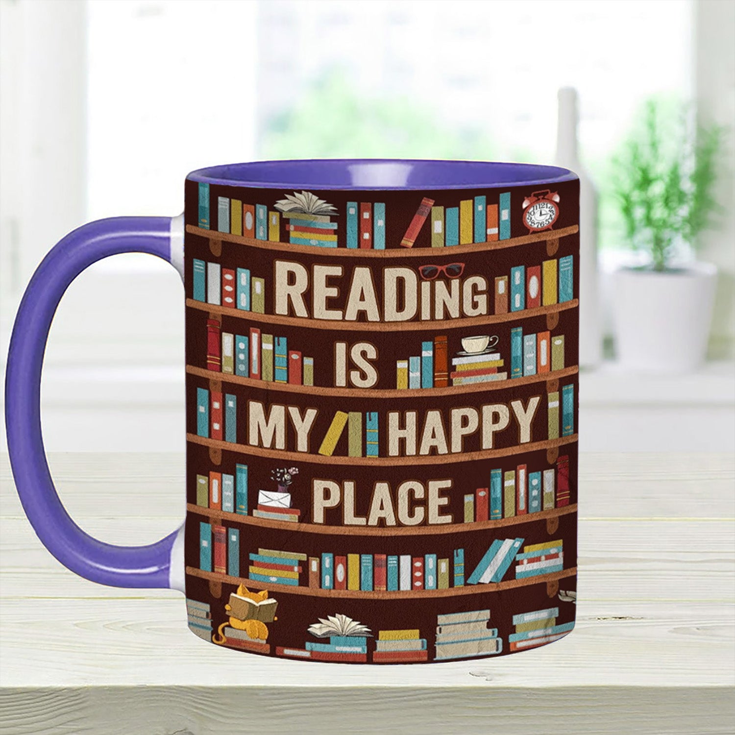 Book Accent Mug Reading Is My happy Place Gift Ideas For Mother - Image 5