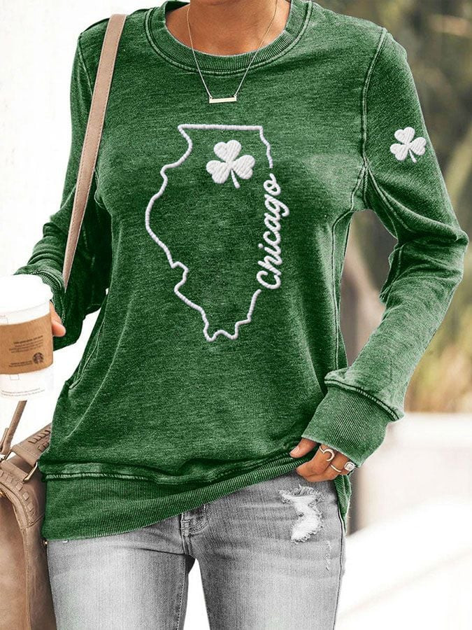 Chicago St Patrick's Day Sweatshirt St Paddys Day Shirts Cool St Patrick's Day Gifts - Image 2