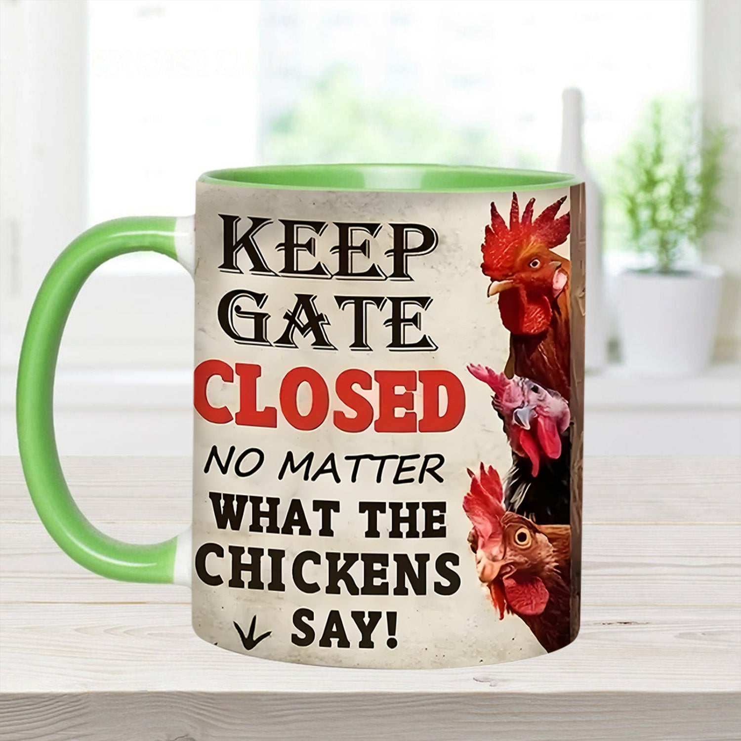 Chicken Accent Mug Keep The Gate Closed Presents For Chicken Owners - Image 4