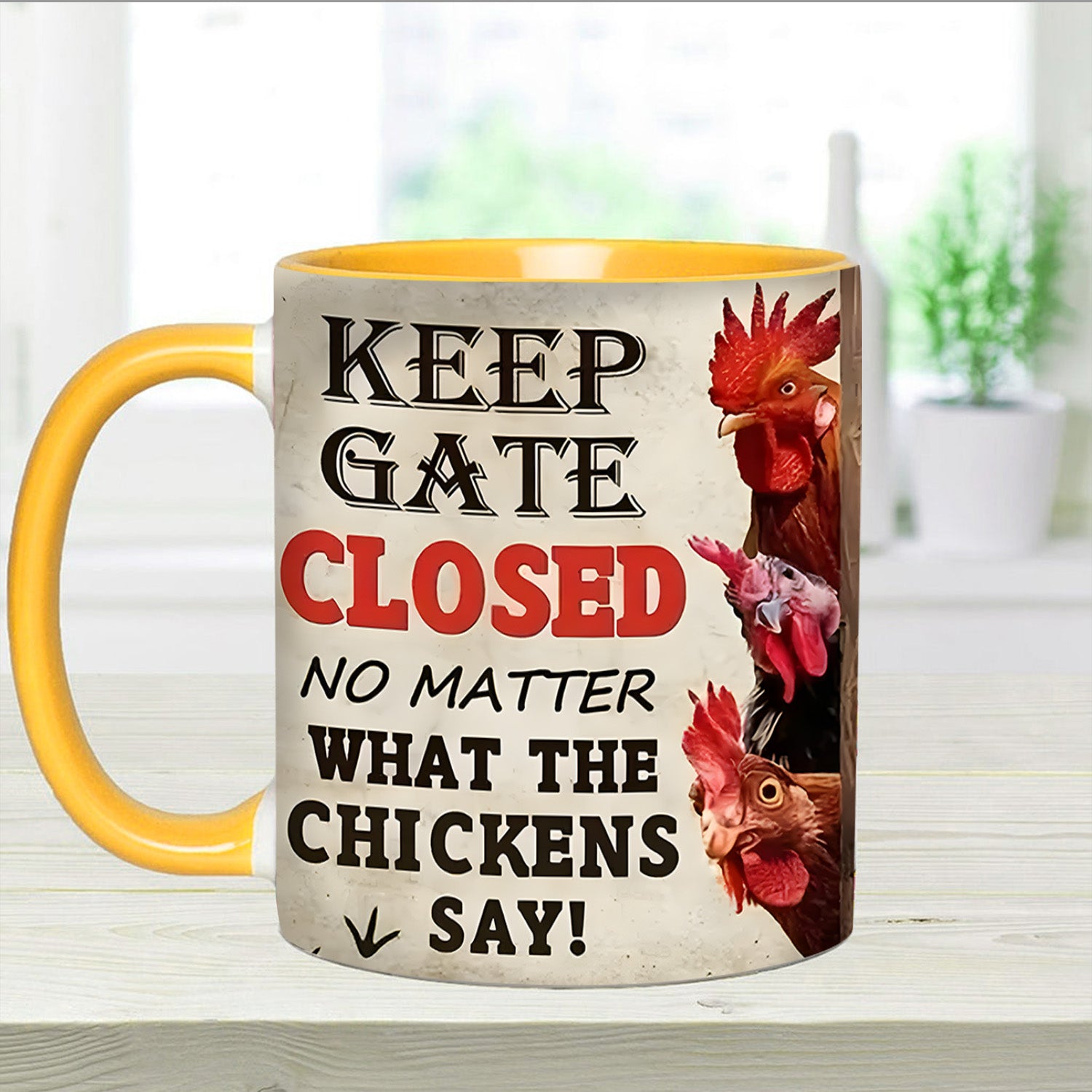 Chicken Accent Mug Keep The Gate Closed Presents For Chicken Owners - Image 3