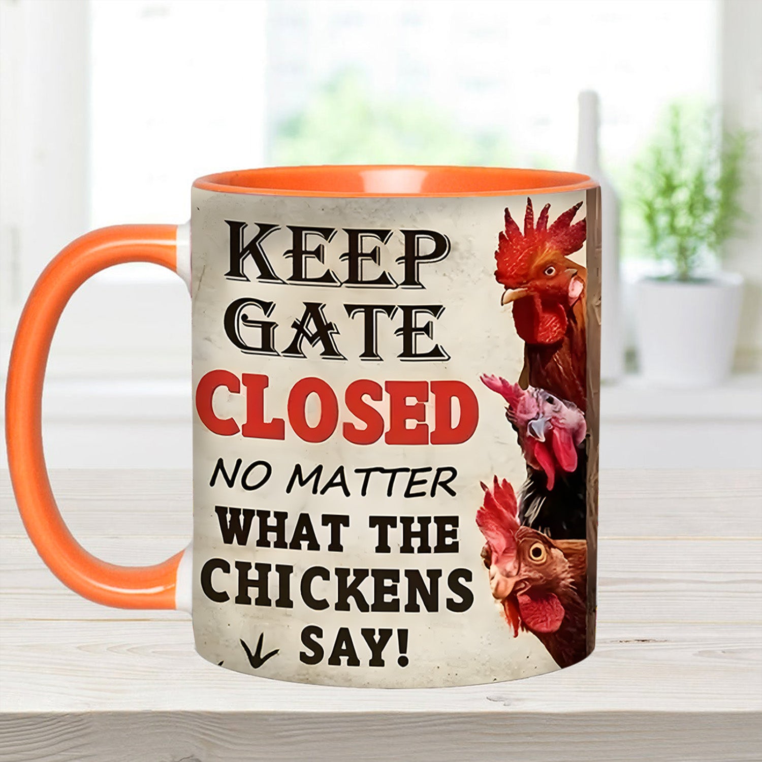 Chicken Accent Mug Keep The Gate Closed Presents For Chicken Owners - Image 6