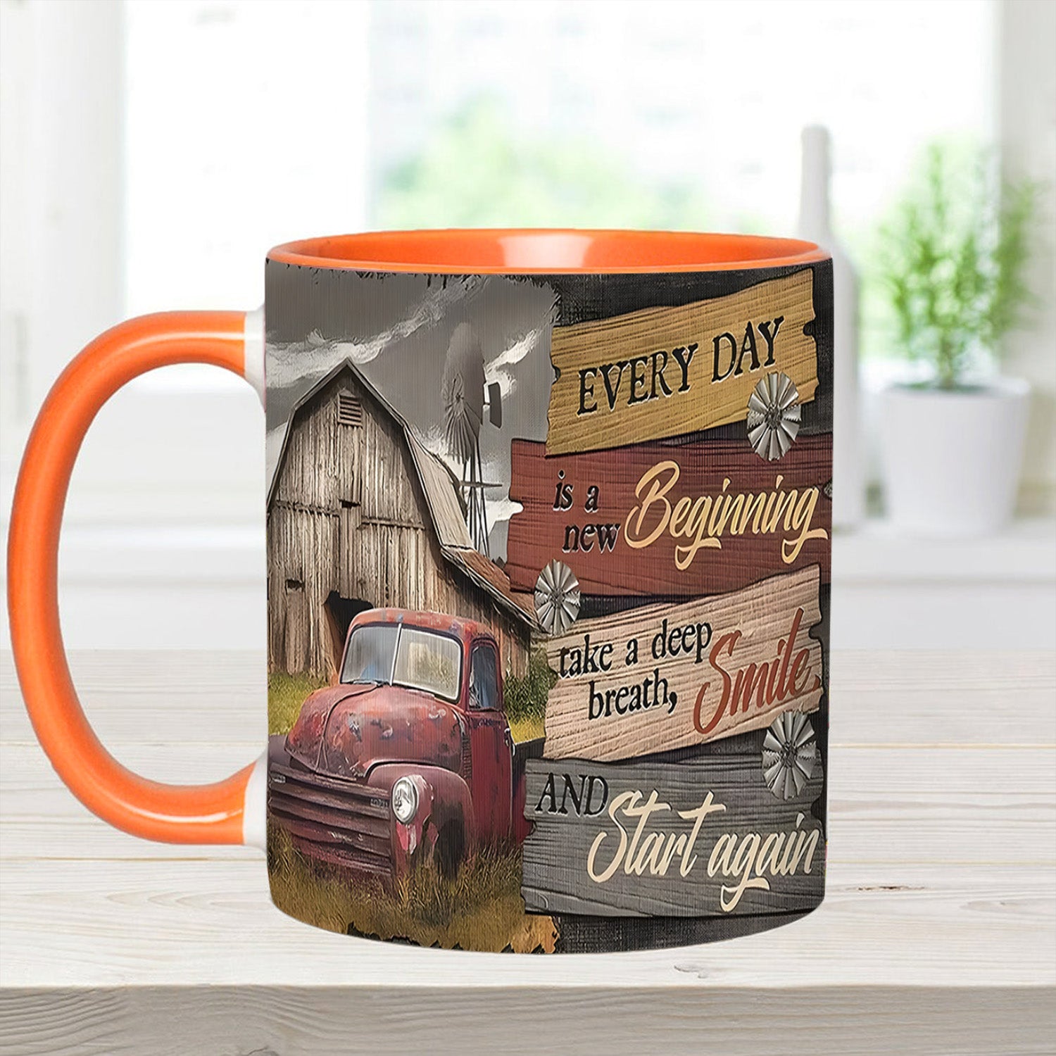 Country Truck Accent Mug Everyday Is A New Beginning Gift Ideas For Dad - Image 6