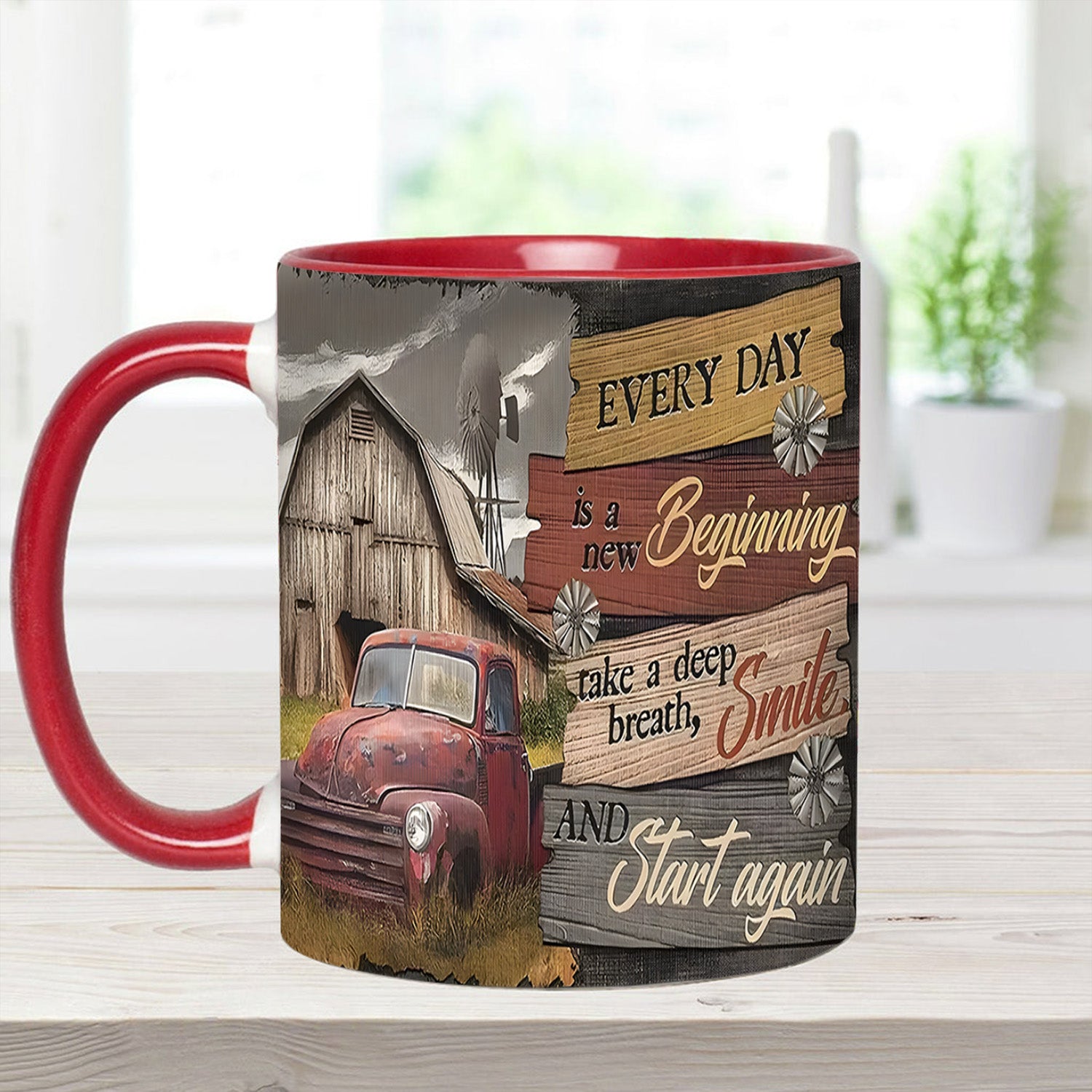 Country Truck Accent Mug Everyday Is A New Beginning Gift Ideas For Dad - Image 7