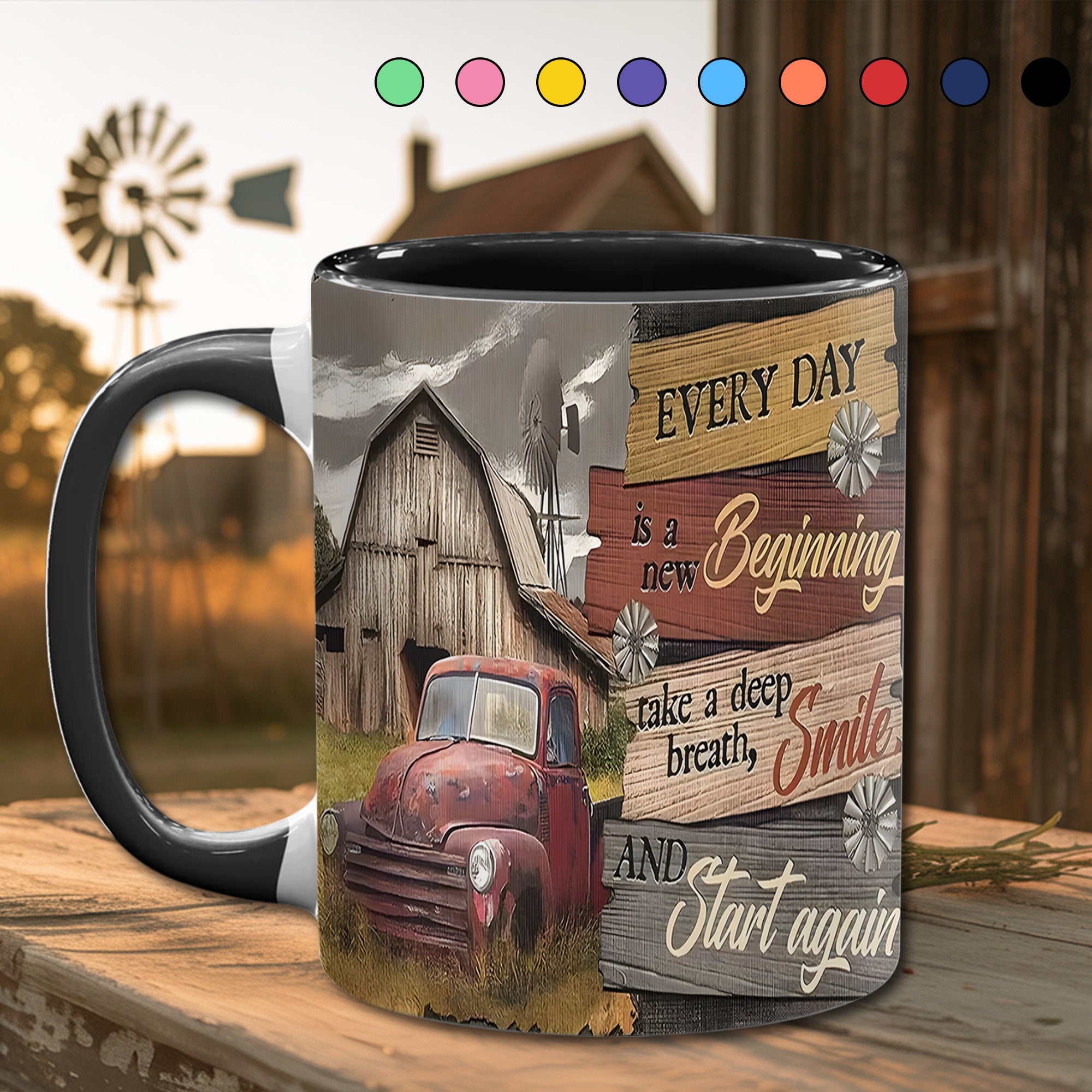 Country Truck Accent Mug Everyday Is A New Beginning Gift Ideas For Dad - Image 13