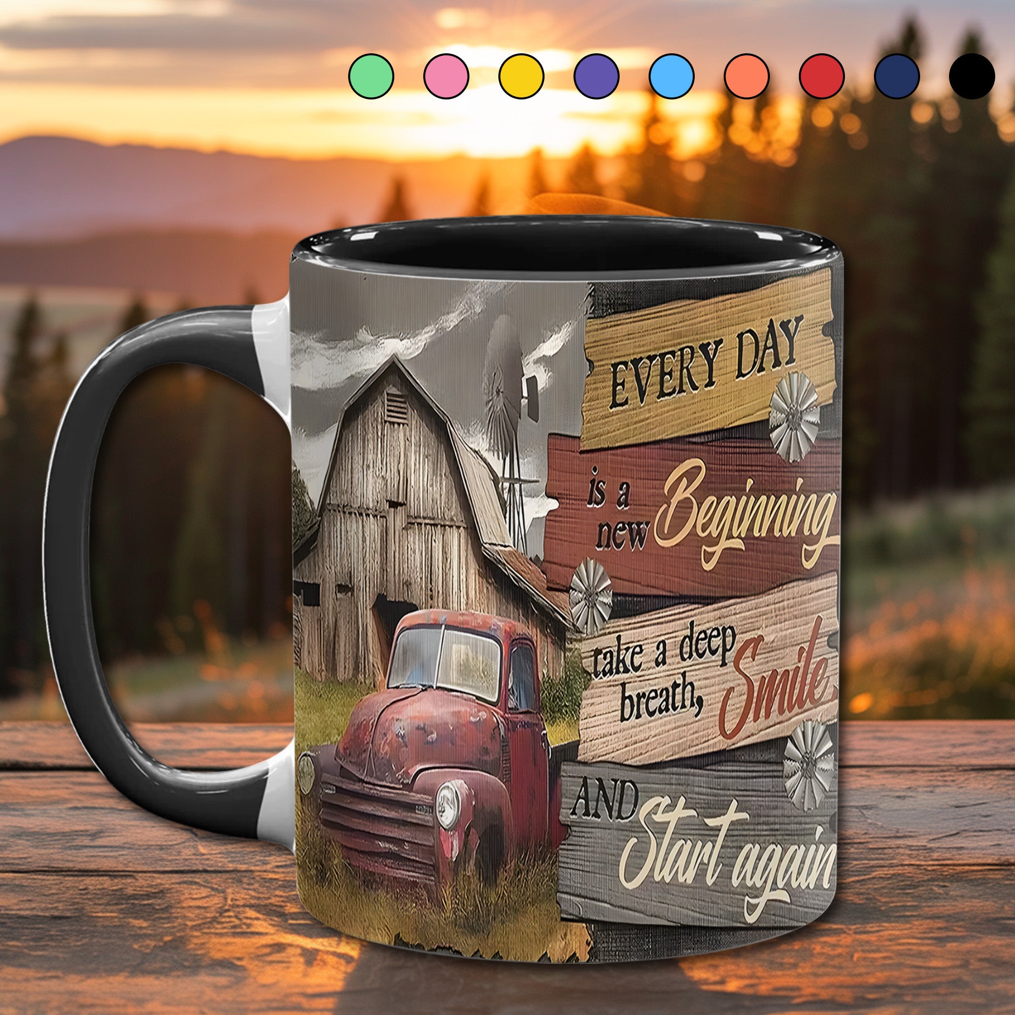 Country Truck Accent Mug Everyday Is A New Beginning Gift Ideas For Dad