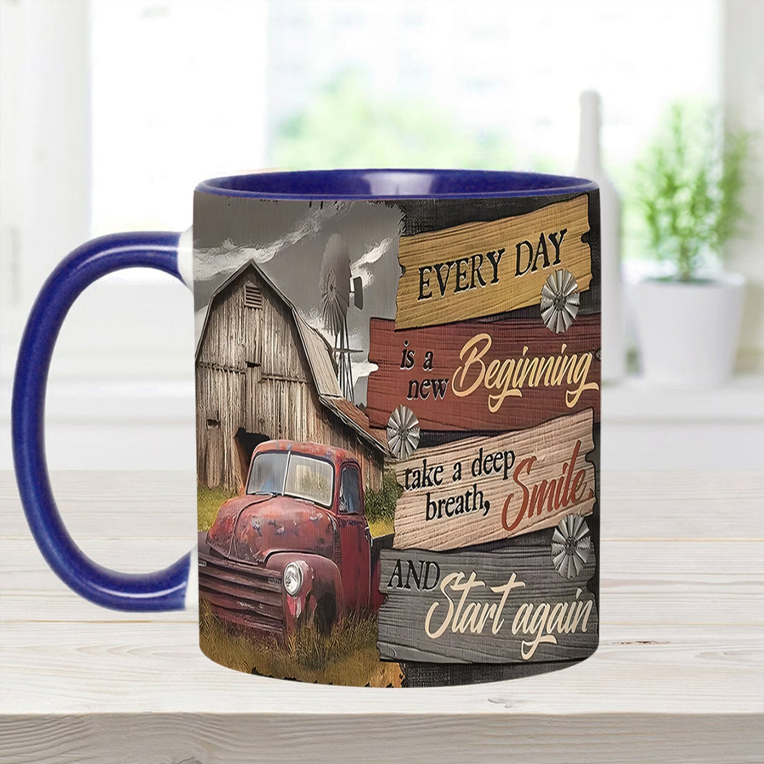 Country Truck Accent Mug Everyday Is A New Beginning Gift Ideas For Dad - Image 8