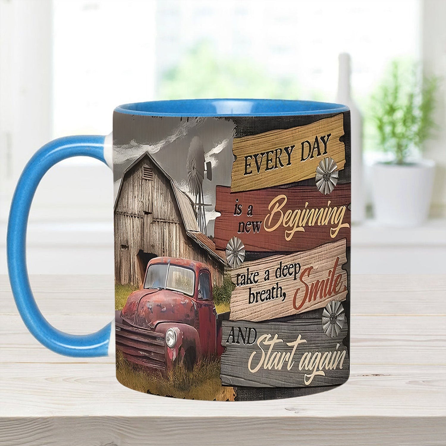 Country Truck Accent Mug Everyday Is A New Beginning Gift Ideas For Dad - Image 5