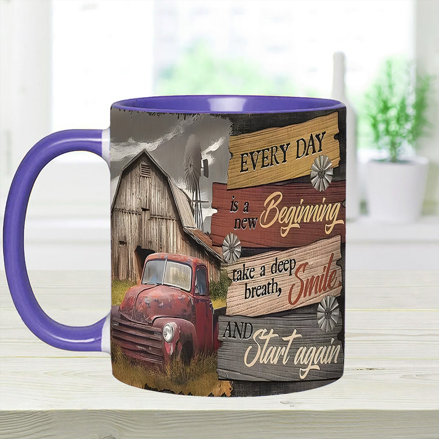 Country Truck Accent Mug Everyday Is A New Beginning Gift Ideas For Dad - Image 10