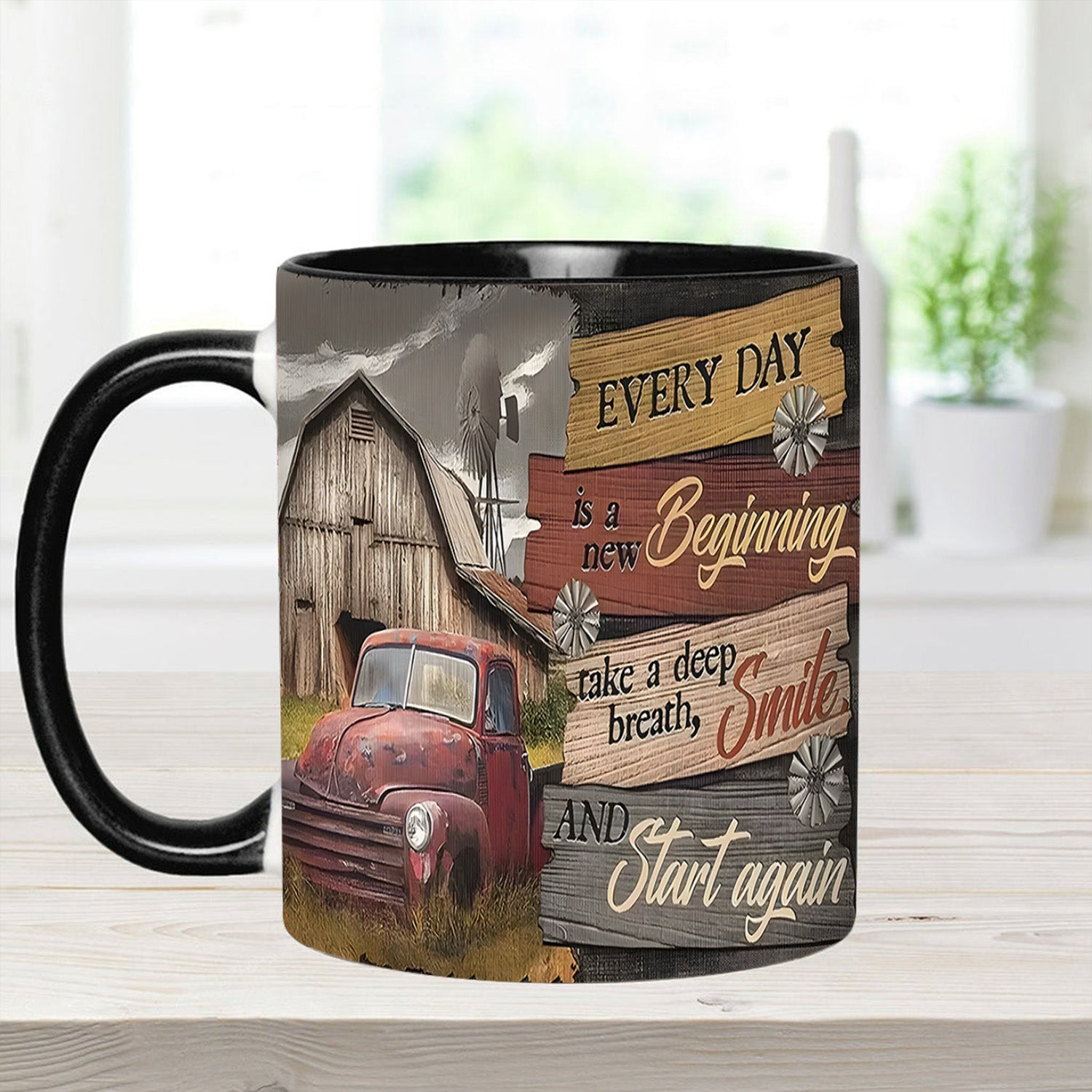 Country Truck Accent Mug Everyday Is A New Beginning Gift Ideas For Dad - Image 14