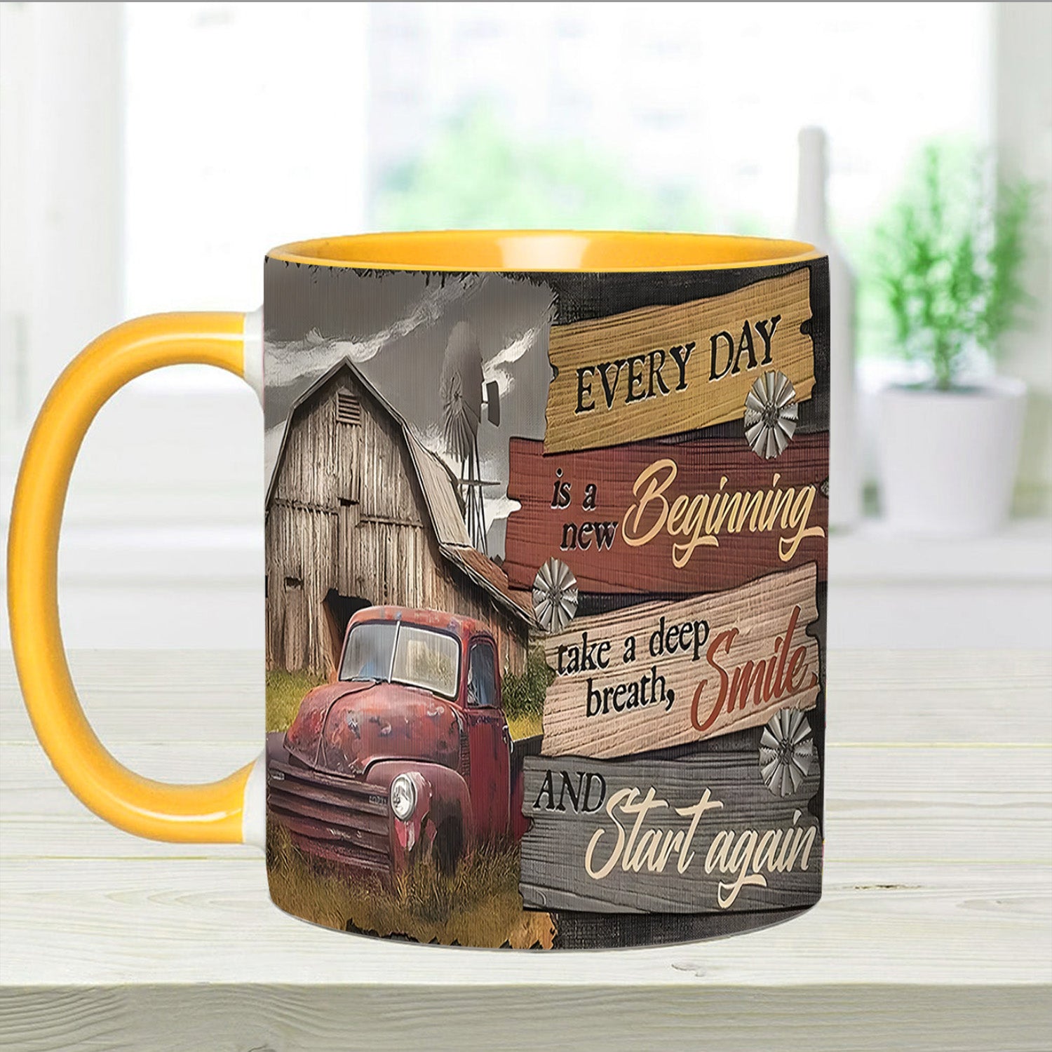 Country Truck Accent Mug Everyday Is A New Beginning Gift Ideas For Dad - Image 3