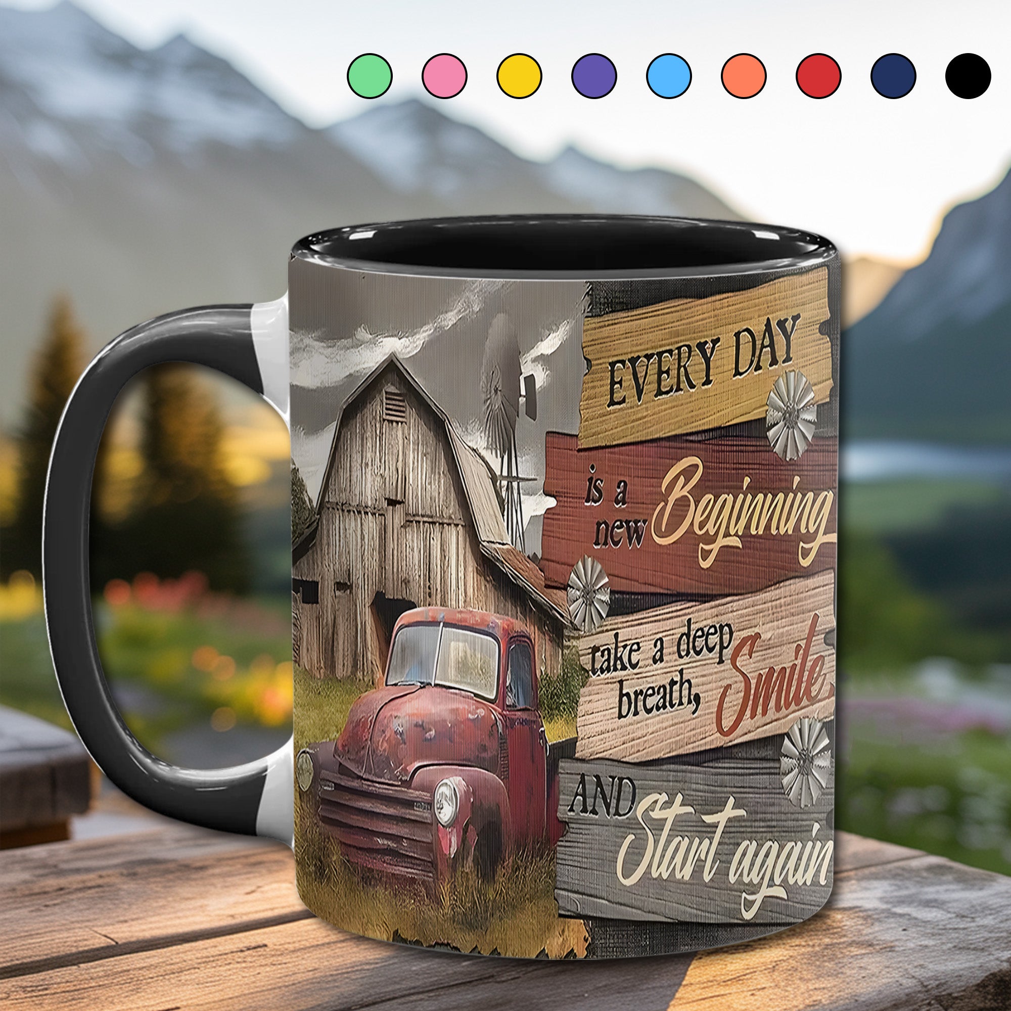 Country Truck Accent Mug Everyday Is A New Beginning Gift Ideas For Dad - Image 12