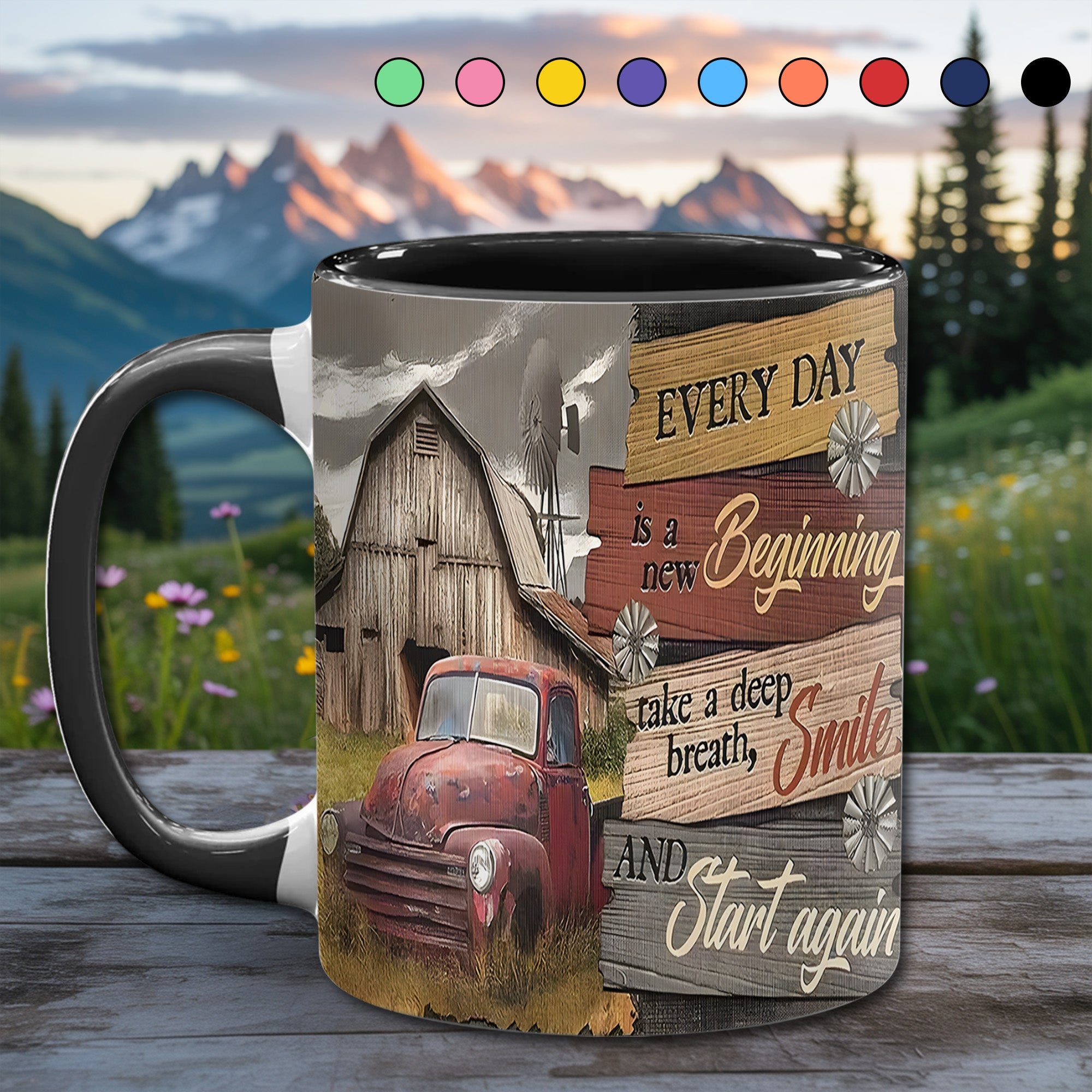 Country Truck Accent Mug Everyday Is A New Beginning Gift Ideas For Dad - Image 11