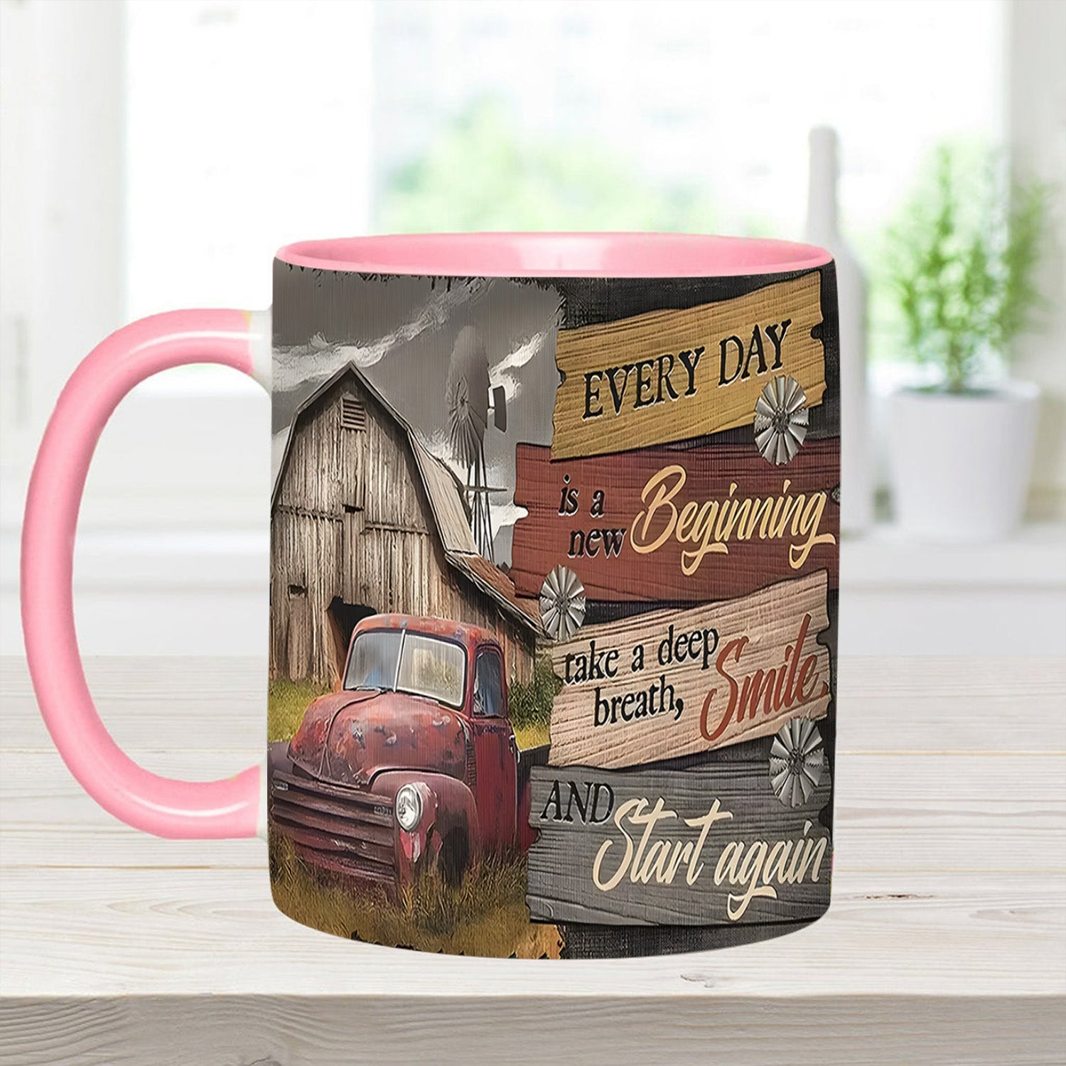Country Truck Accent Mug Everyday Is A New Beginning Gift Ideas For Dad - Image 9