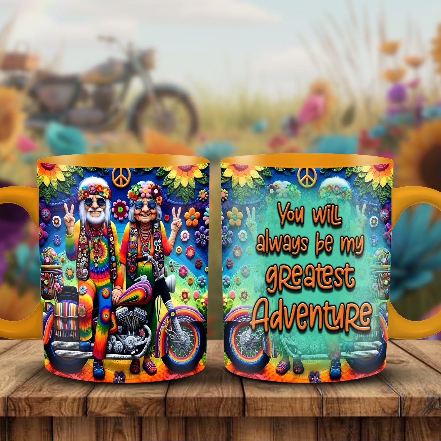 Couple Hippie Accent Mug Best Gifts For Hippie Friends