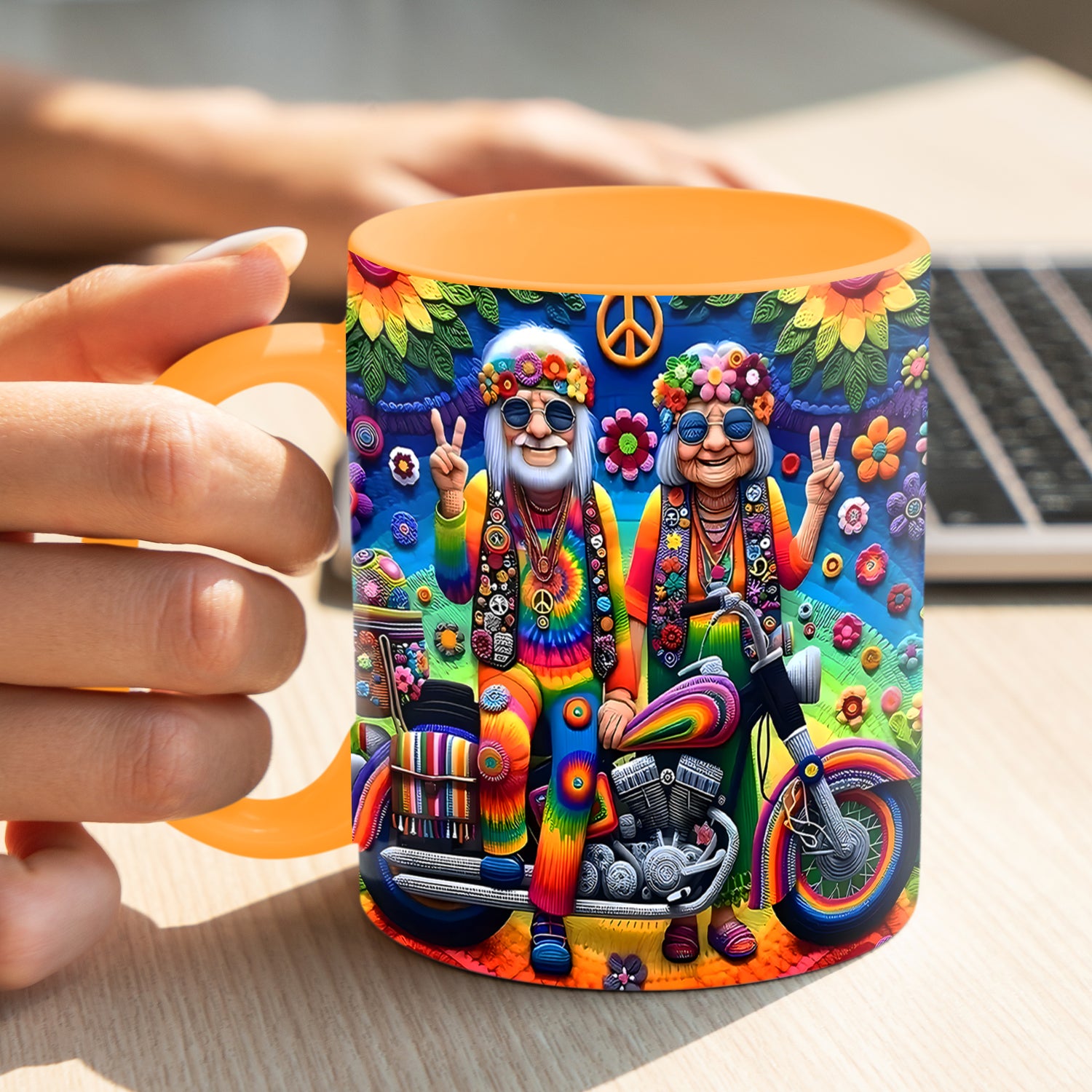 Couple Hippie Accent Mug Best Gifts For Hippie Friends - Image 2