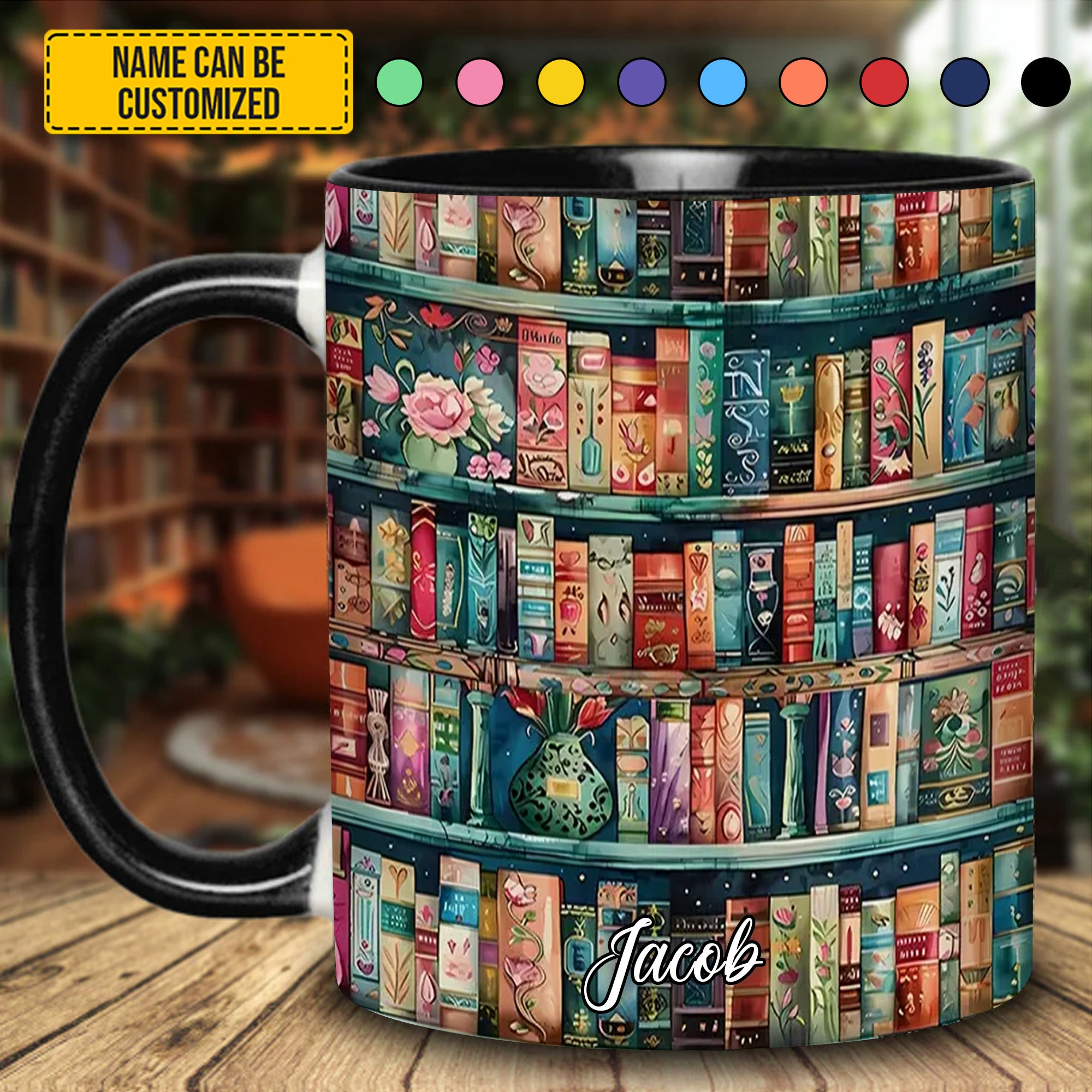 Cozy Library Lover's Dream Personalized Bookshelf Mug Birthday Presents For Book Lovers - Image 3