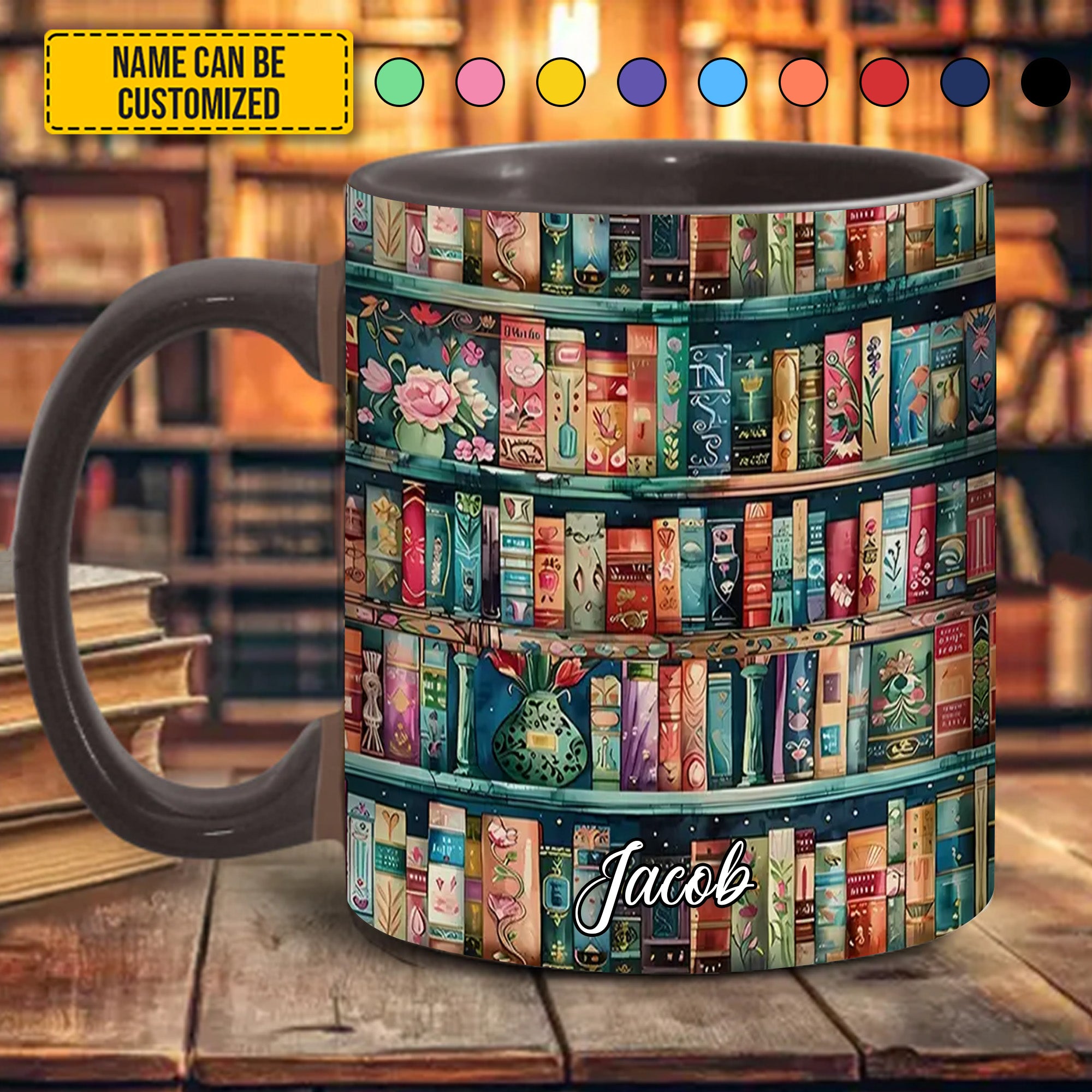 Cozy Library Lover's Dream Personalized Bookshelf Mug Birthday Presents For Book Lovers - Image 2