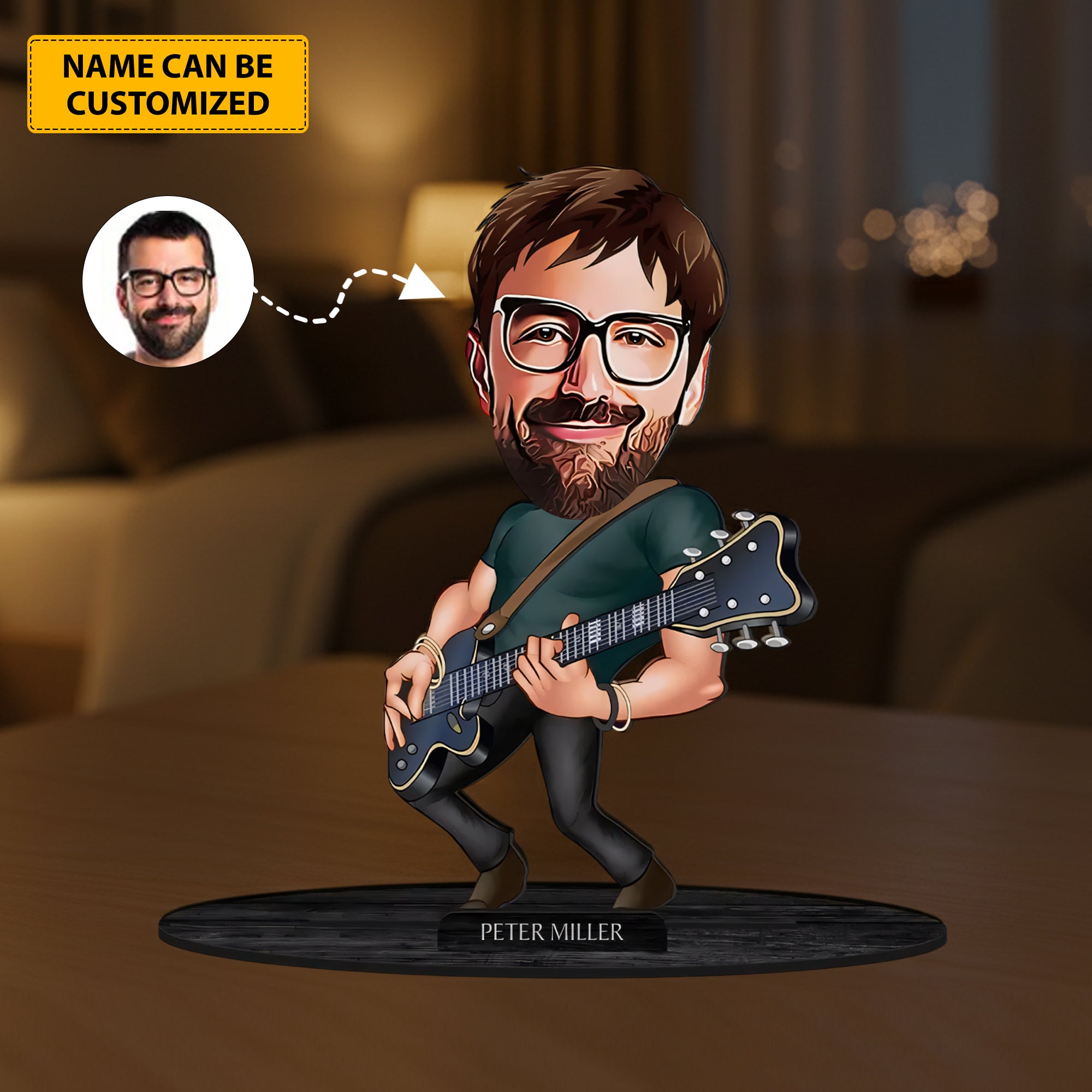 Custom Chibi Acrylic Plaque Rockstar Mode On Gifts for Music Lovers