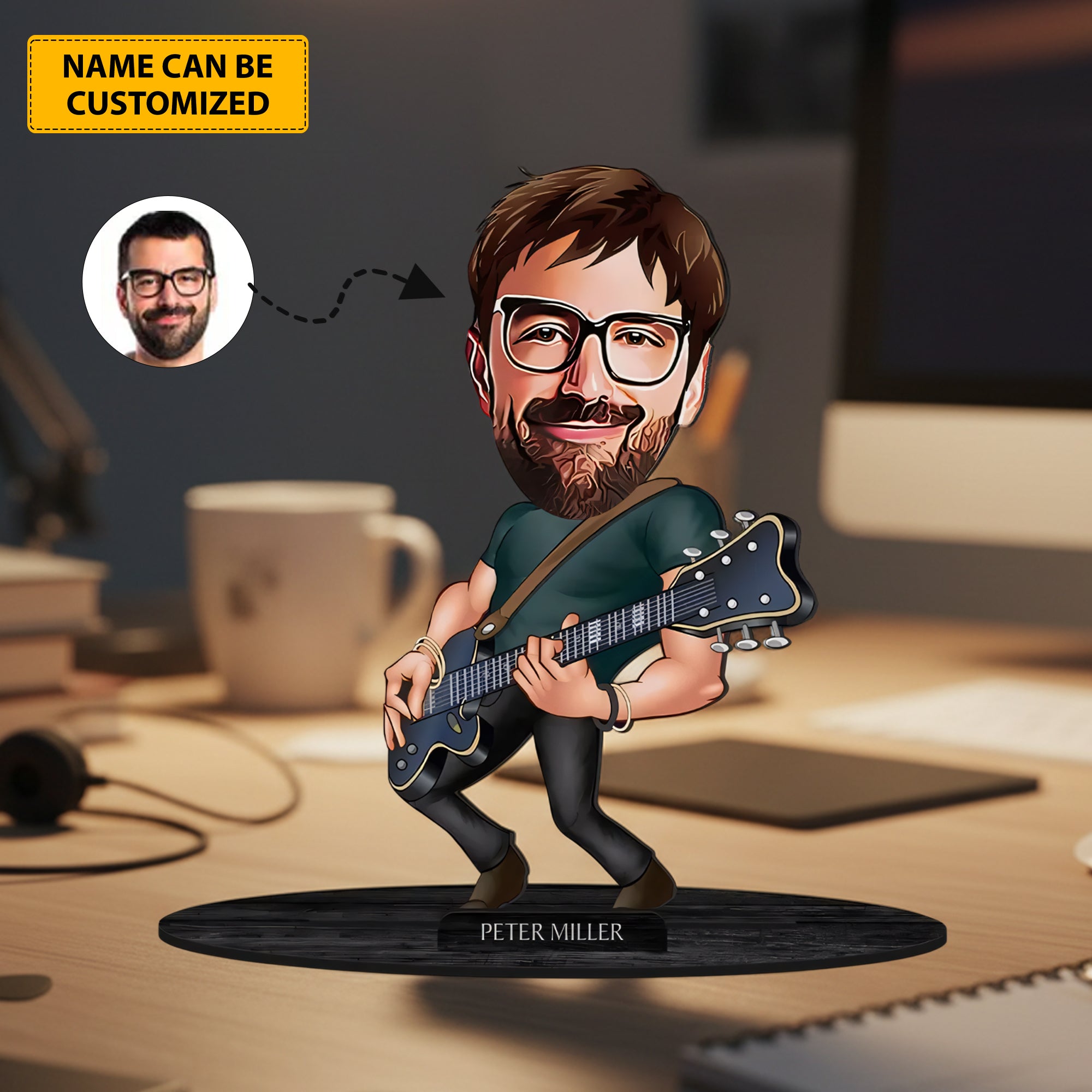 Custom Chibi Acrylic Plaque Rockstar Mode On Gifts for Music Lovers - Image 2