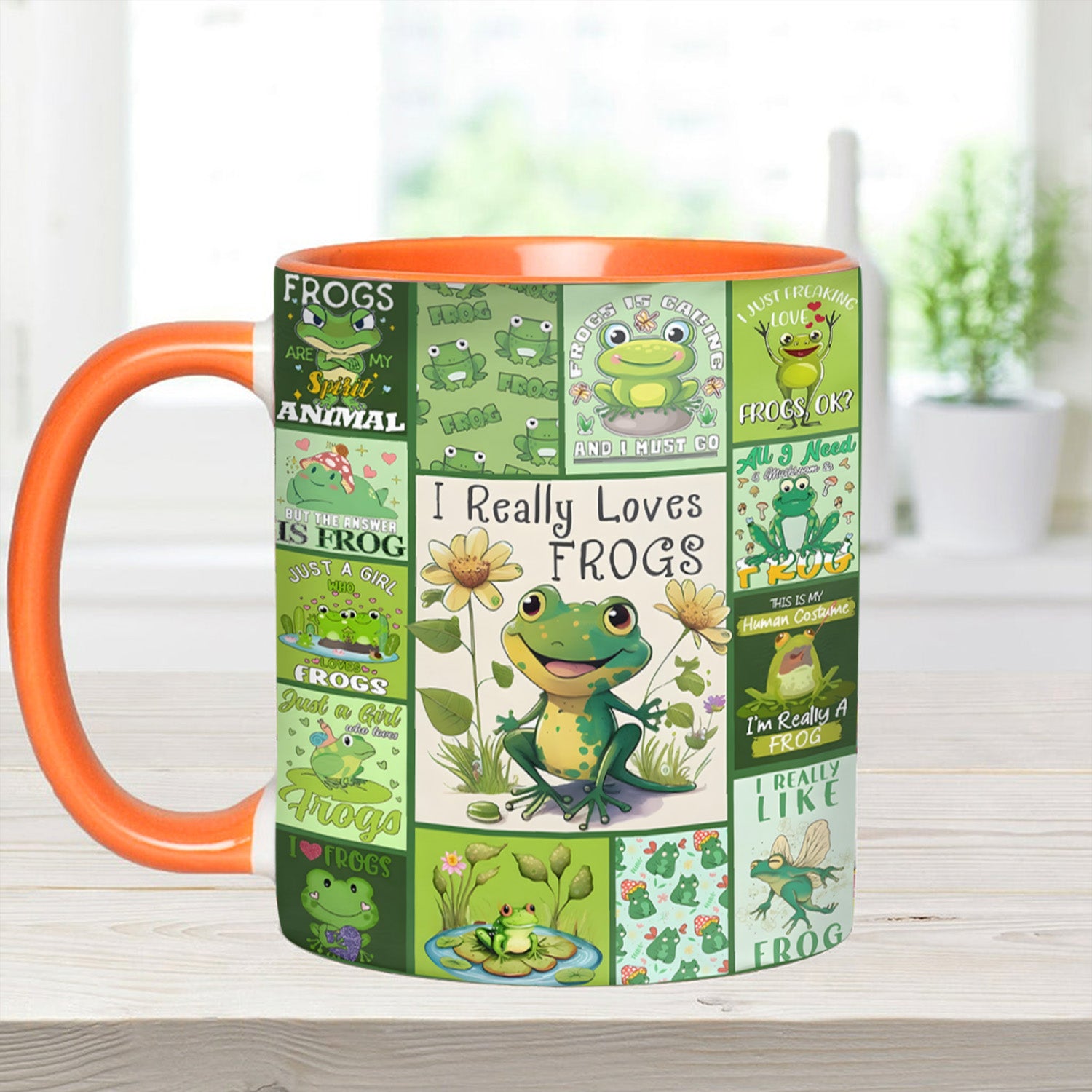 Cute Frog Accent Mug I Really Love Frogs Gift For Frogs Lovers - Image 4