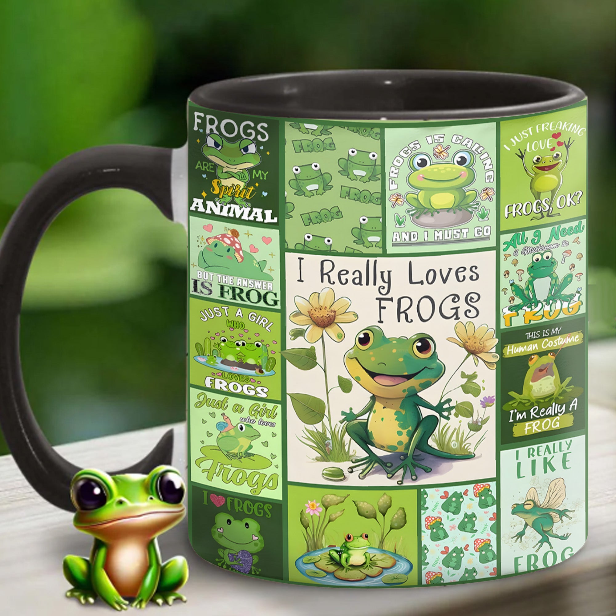 Cute Frog Accent Mug I Really Love Frogs Gift For Frogs Lovers - Image 14