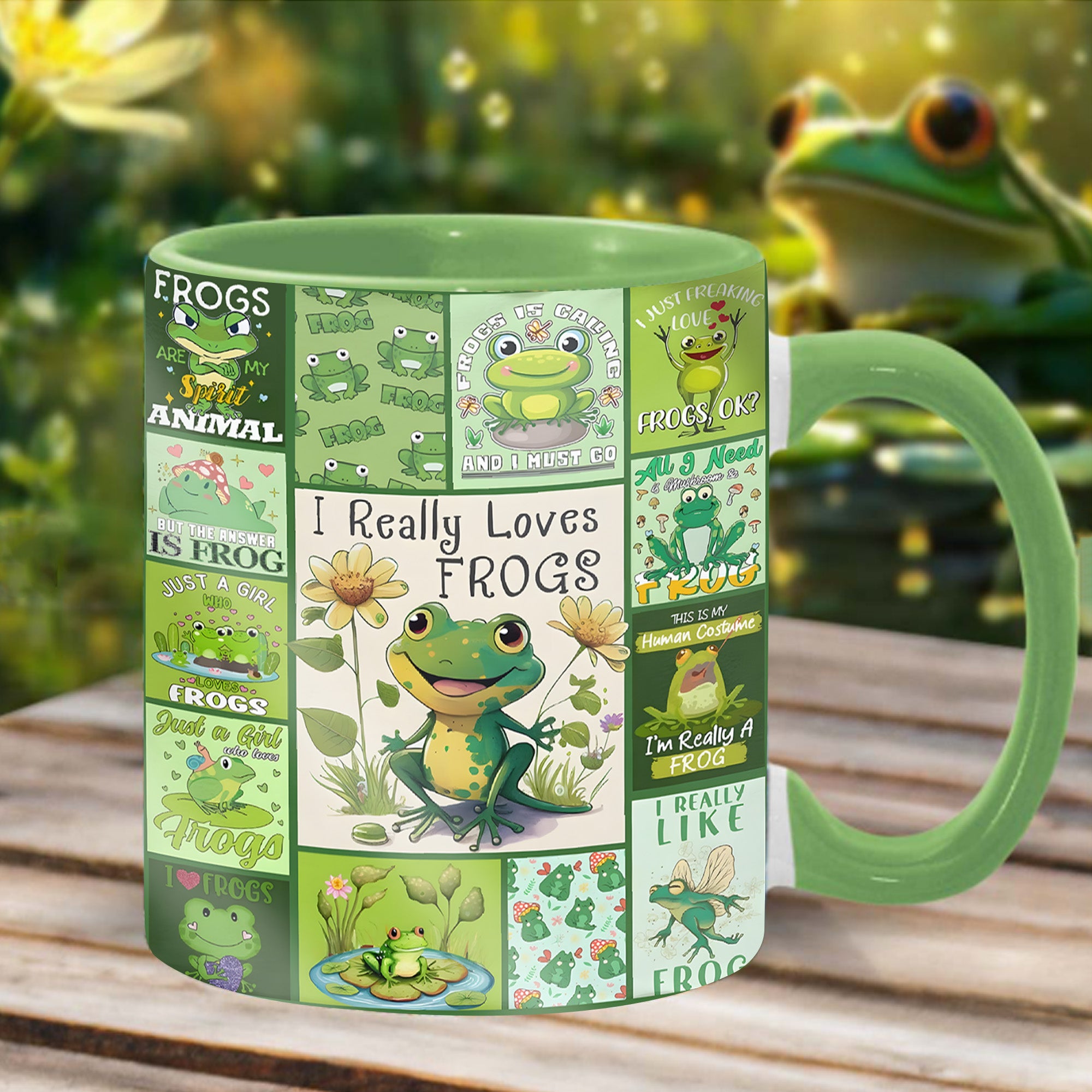 Cute Frog Accent Mug I Really Love Frogs Gift For Frogs Lovers - Image 13