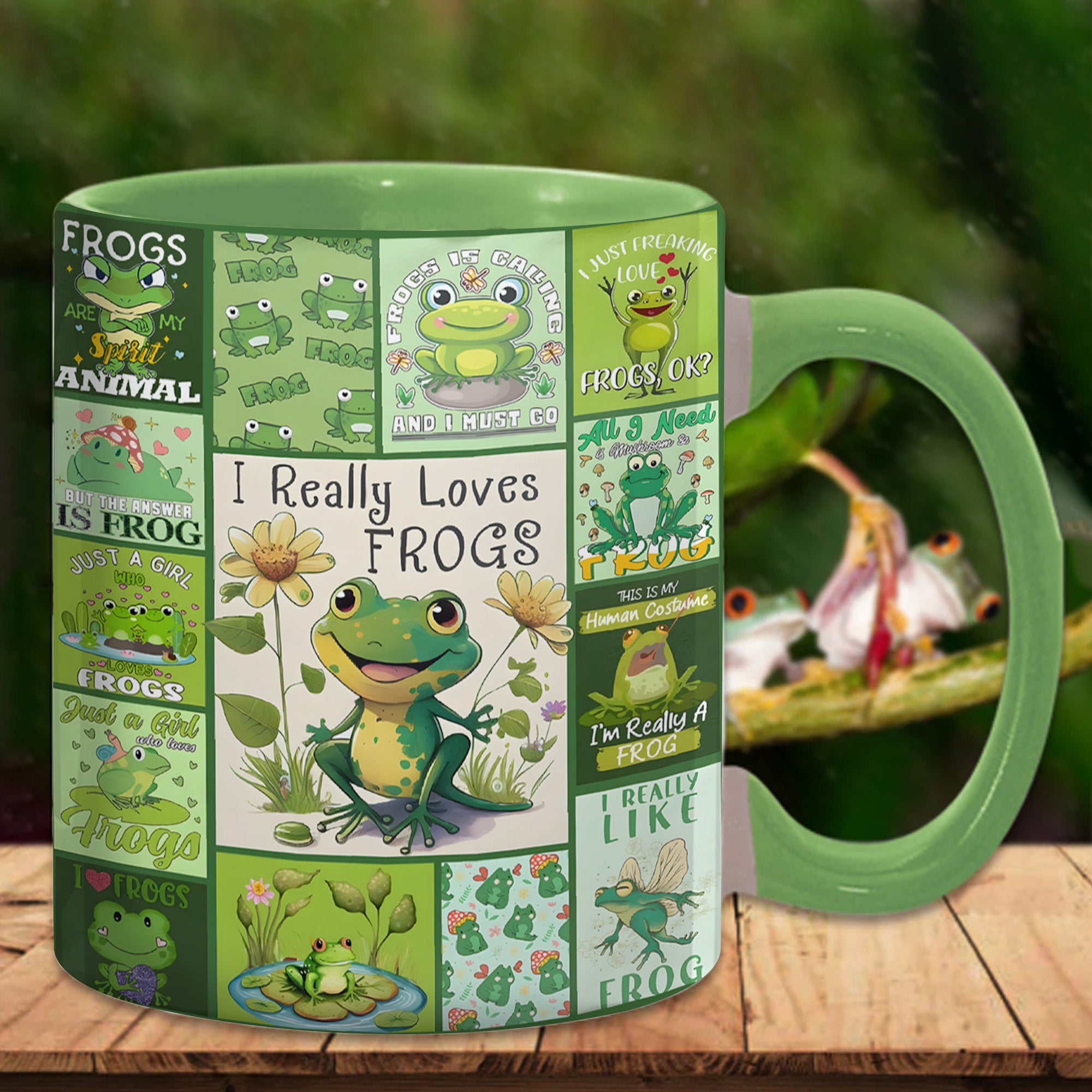 Cute Frog Accent Mug I Really Love Frogs Gift For Frogs Lovers - Image 11
