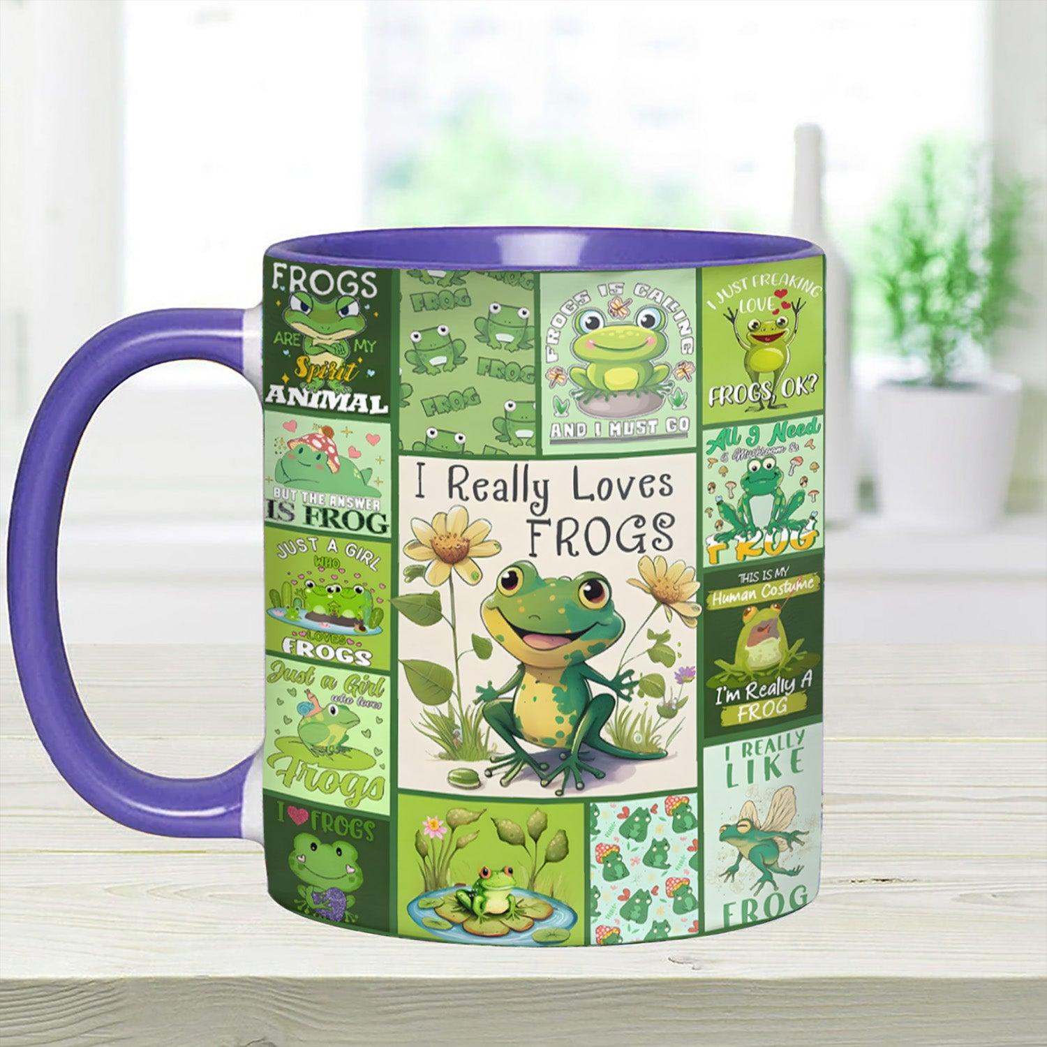Cute Frog Accent Mug I Really Love Frogs Gift For Frogs Lovers - Image 5