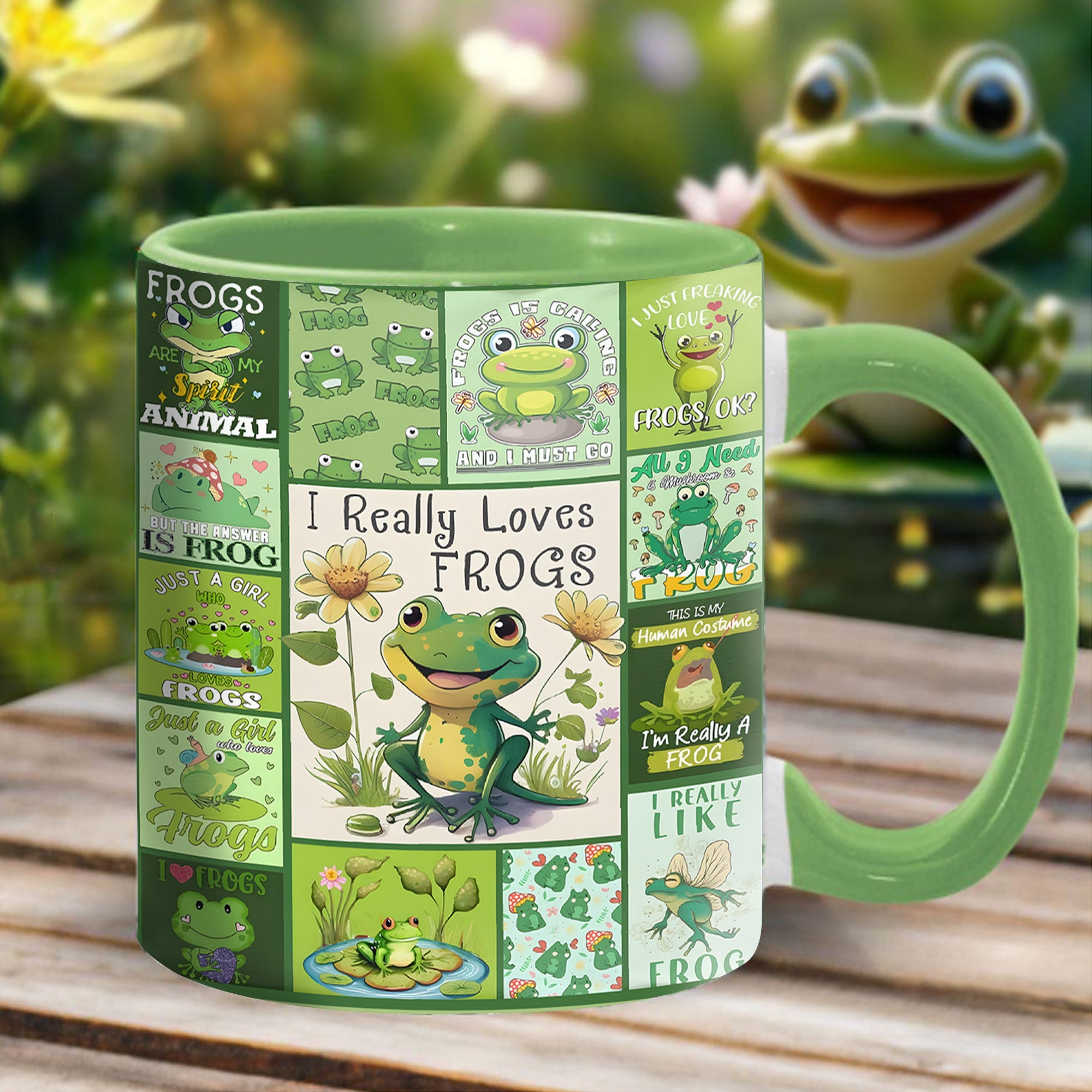 Cute Frog Accent Mug I Really Love Frogs Gift For Frogs Lovers
