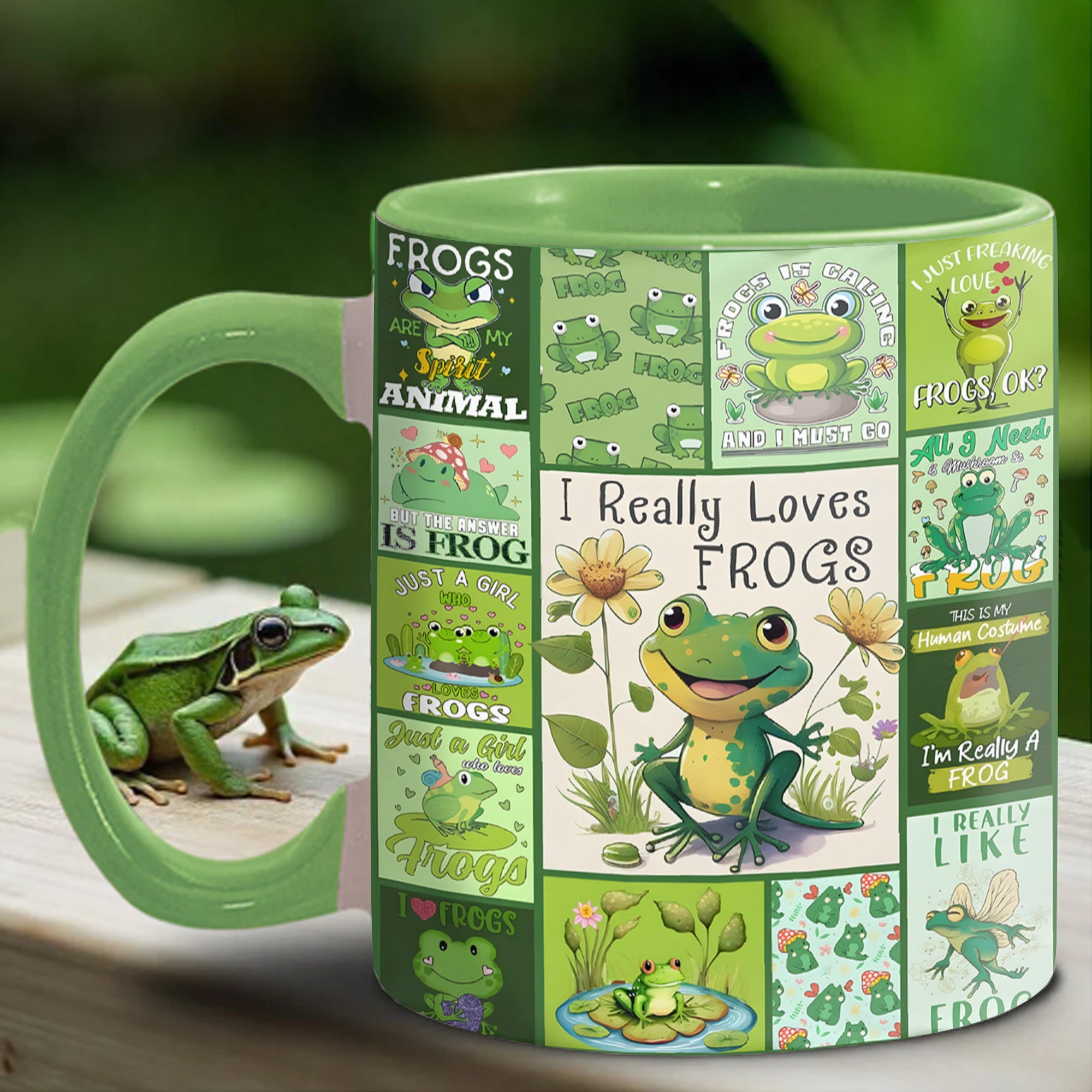 Cute Frog Accent Mug I Really Love Frogs Gift For Frogs Lovers - Image 12
