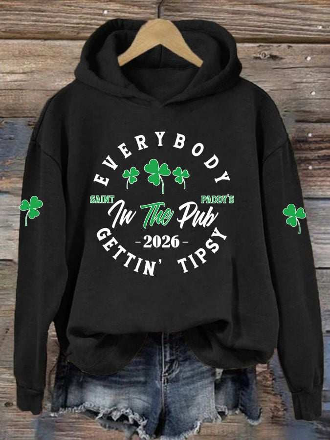 Everybody In The Pub Gettin Tipsy Hoodie Irish Pride St Patricks Clothes Green Irish Gifts - Image 2