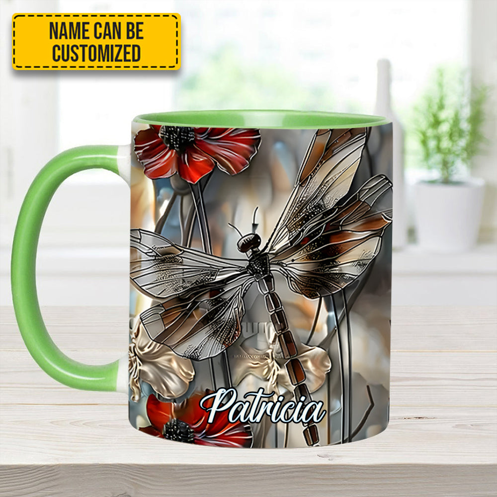 Fantasy Dragonfly Personalized Accent Mug Gift For Dragonfly Lovers - Image 7
