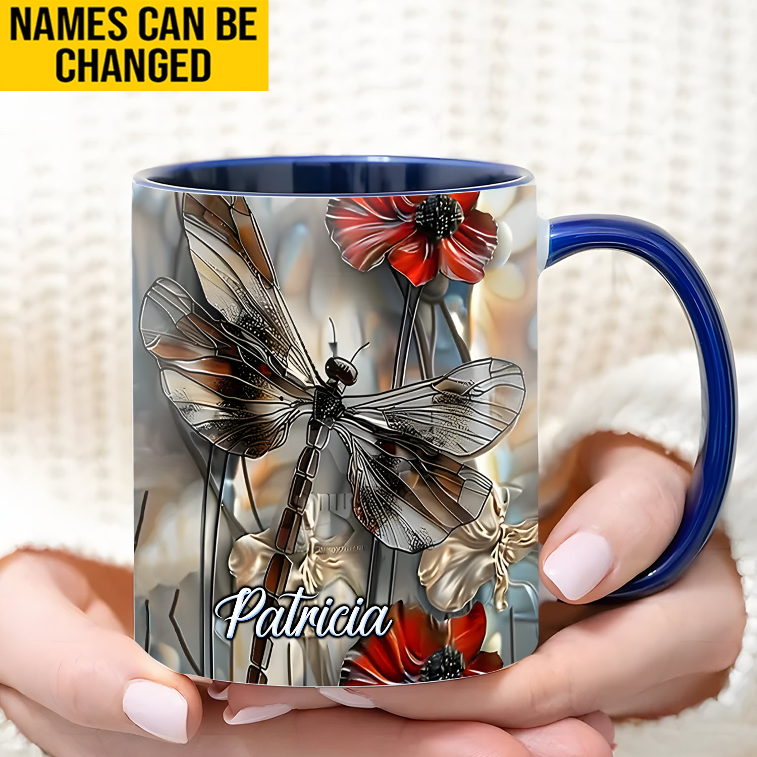 Fantasy Dragonfly Personalized Accent Mug Gift For Dragonfly Lovers - Image 3