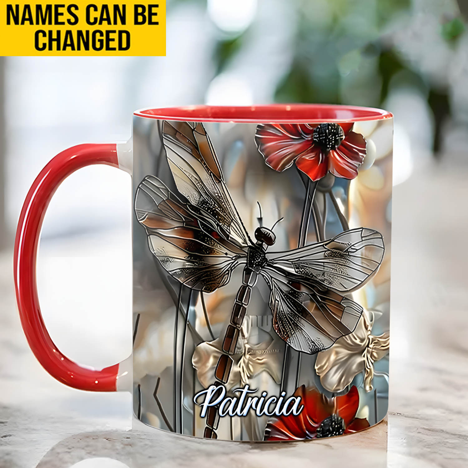 Fantasy Dragonfly Personalized Accent Mug Gift For Dragonfly Lovers - Image 2