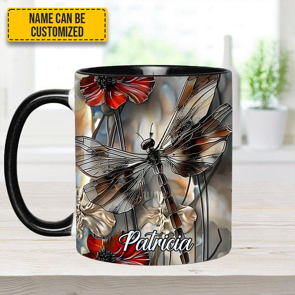 Fantasy Dragonfly Personalized Accent Mug Gift For Dragonfly Lovers - Image 5