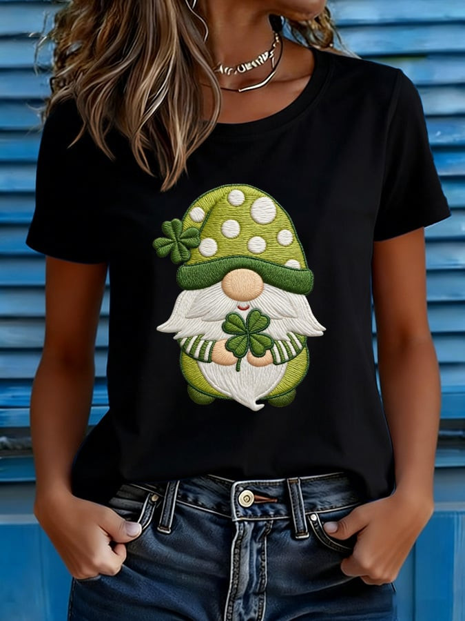 Gnome St Patrick's Day Shirt Shamrock Day Funny T-Shirt Lucky Irish Tee Gifts For Holiday - Image 2