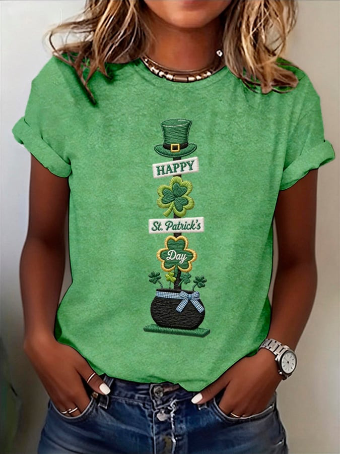 Happy St Patricks Day Shirt Funny Irish Shirts Lucky Clover T-Shirt Irish Festival Gift - Image 2
