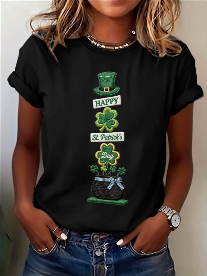Happy St Patricks Day Shirt Funny Irish Shirts Lucky Clover T-Shirt Irish Festival Gift