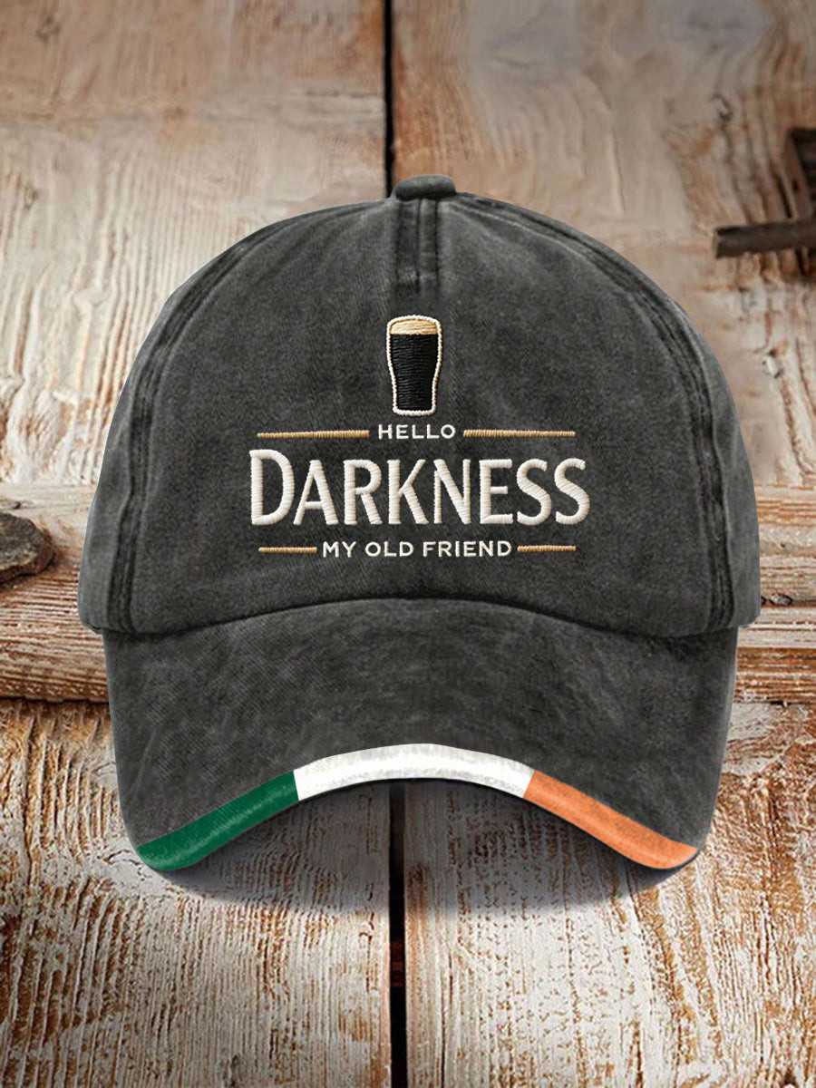 Hello Darkness My Old Friend Hat Embroidered St Patricks Day Hat Holiday Gifts For Irish