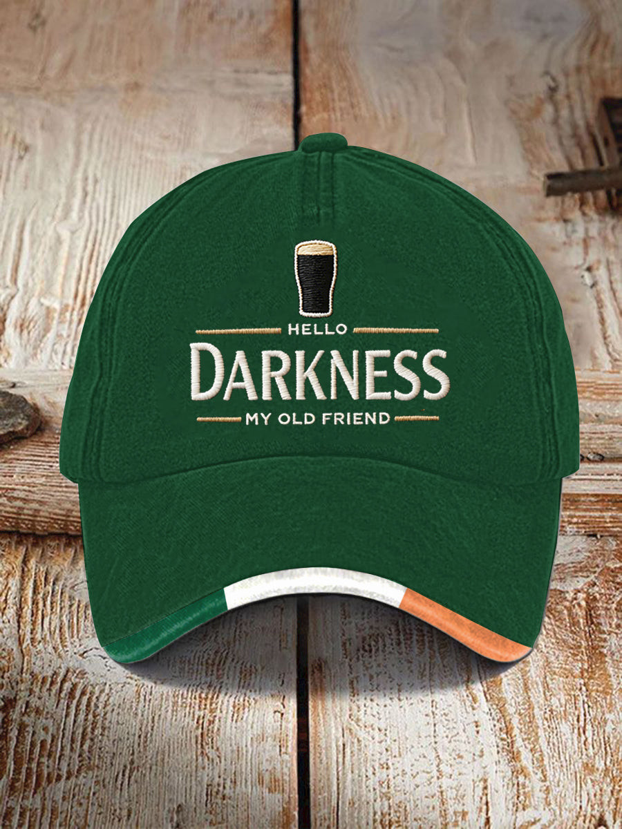 Hello Darkness My Old Friend Hat Embroidered St Patricks Day Hat Holiday Gifts For Irish - Image 2
