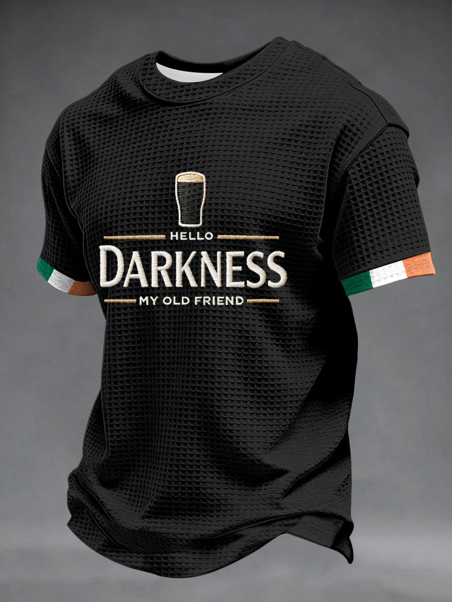 Hello Darkness My Old Friend Waffle T-Shirt St Patrick's Day Shirts Gifts For Ireland