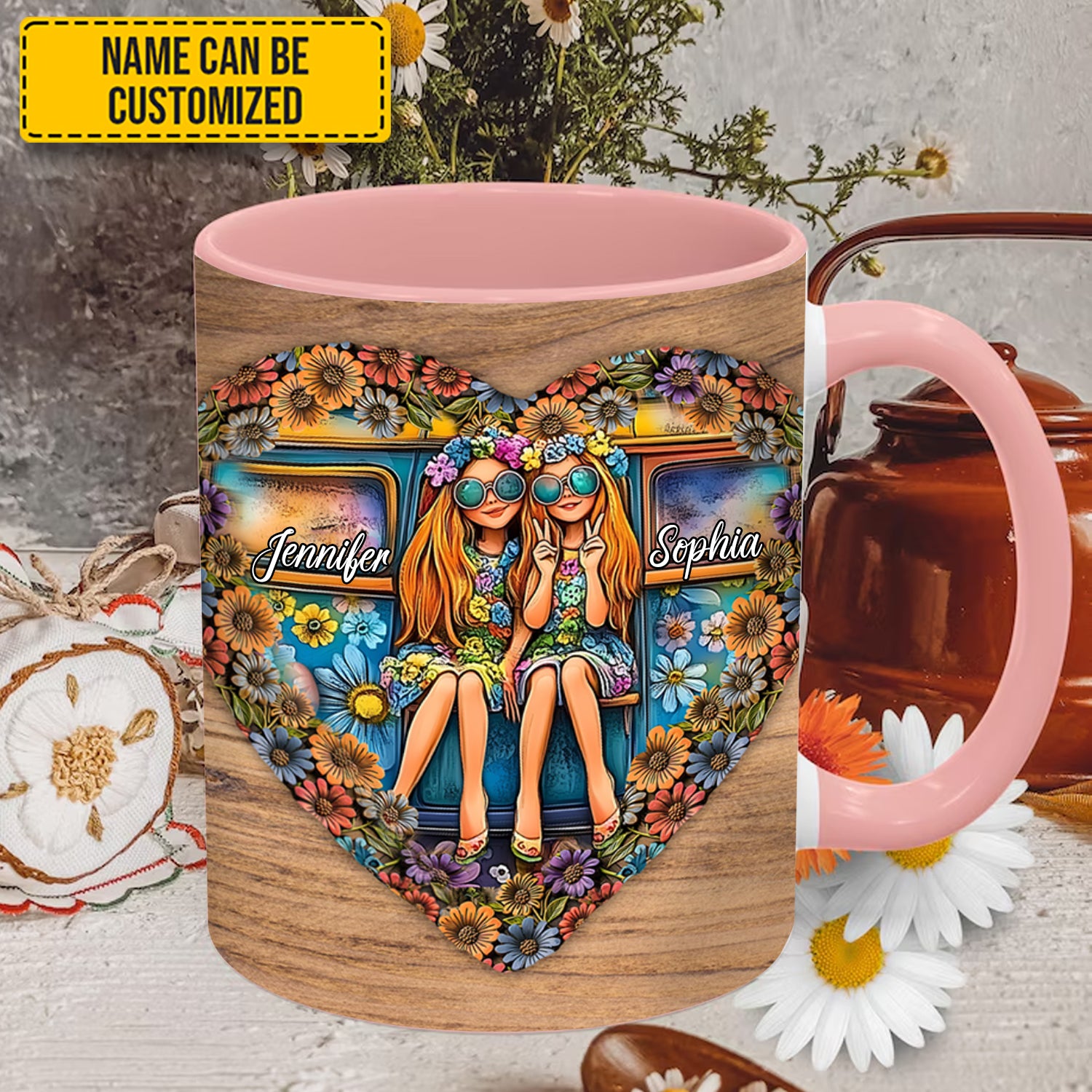 Hippie Personalized Accent Mug Gifts For Hippie Boyfriend