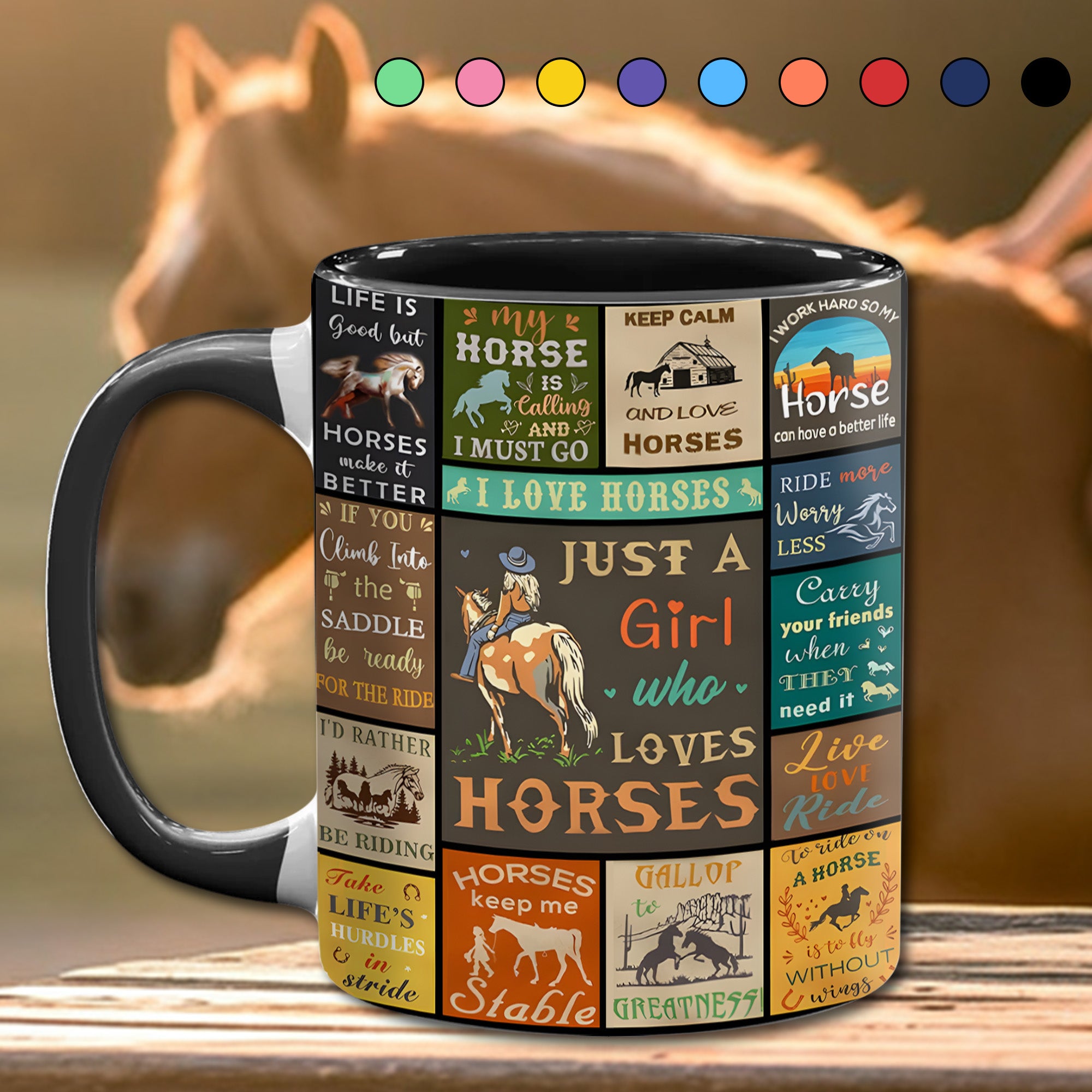 Horse Accent Mug Just A Girl Who Loves Horses Gift For Horse Lover Woman - Image 13
