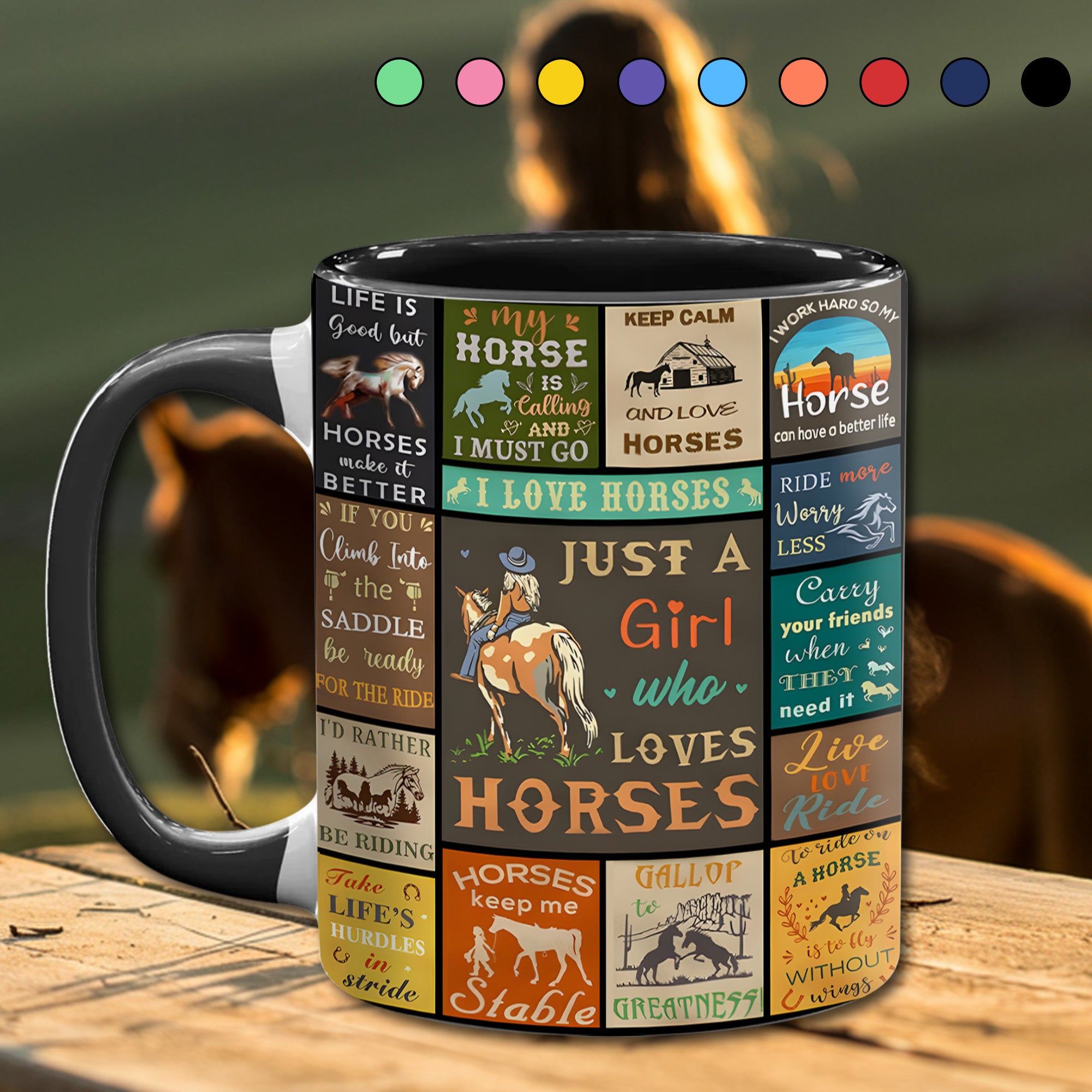Horse Accent Mug Just A Girl Who Loves Horses Gift For Horse Lover Woman - Image 11